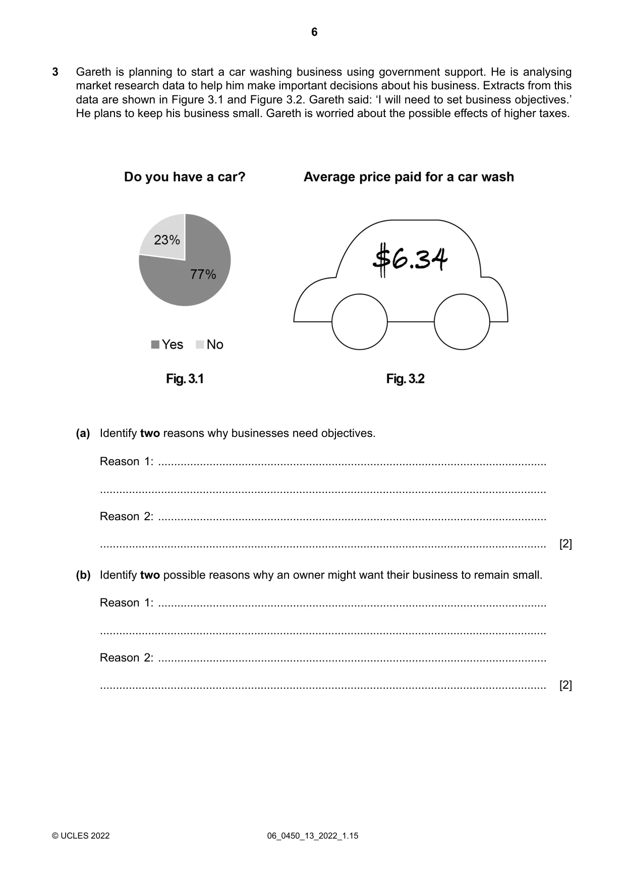 Cambridge IGCSE Business Studies 0450 2022 May/June Paper 1 · Variant 3 question paper, page 6 of 12