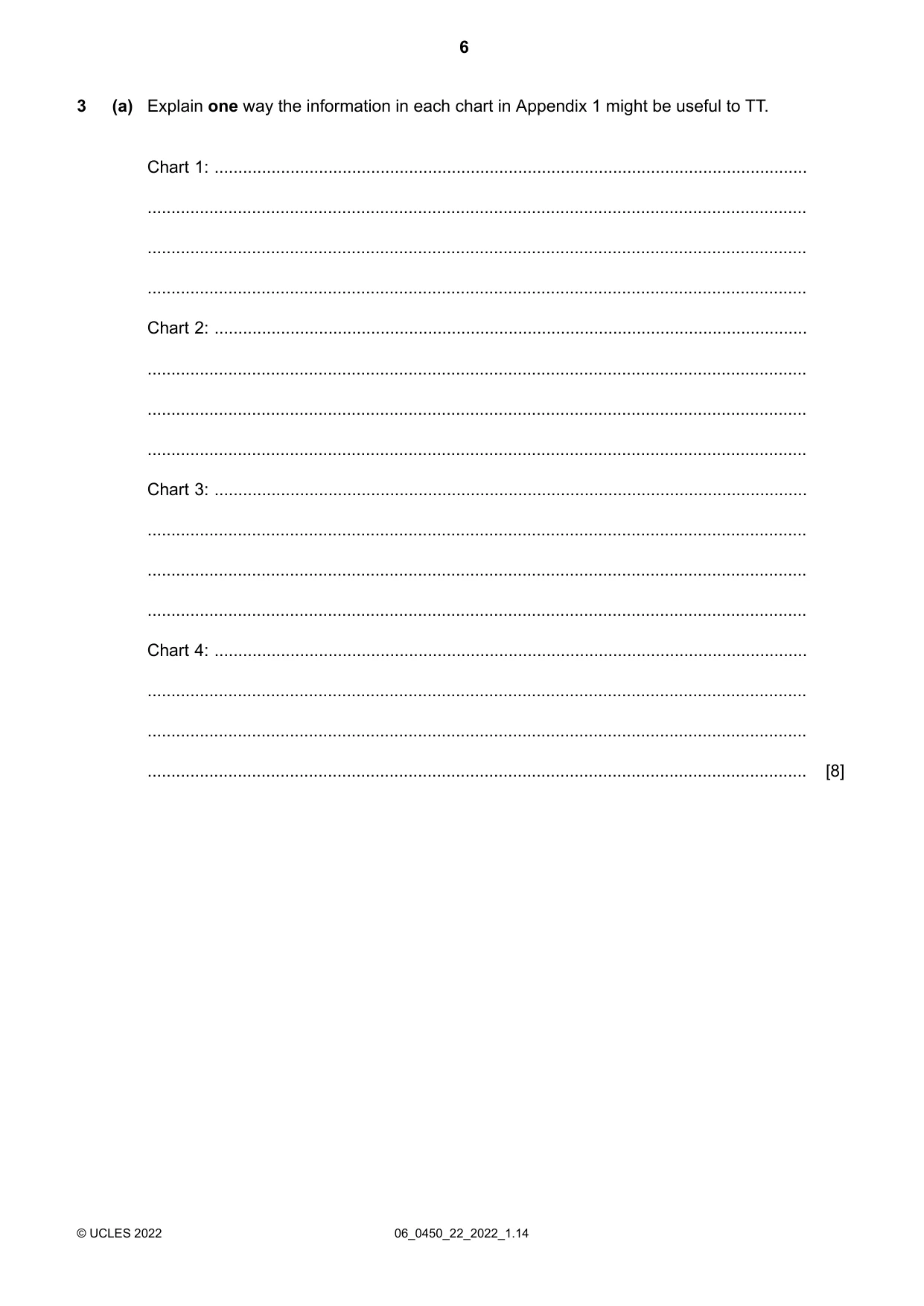 Cambridge IGCSE Business Studies 0450 2022 May/June Paper 2 · Variant 2 question paper, page 6 of 12