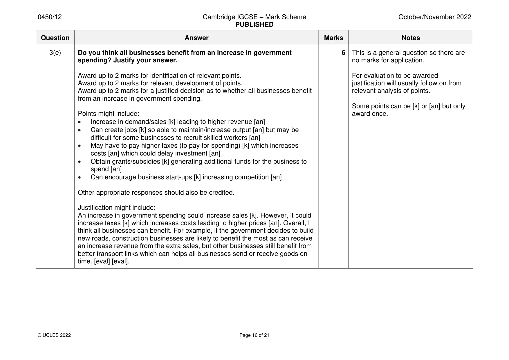 Mark scheme, page 16 of 21
