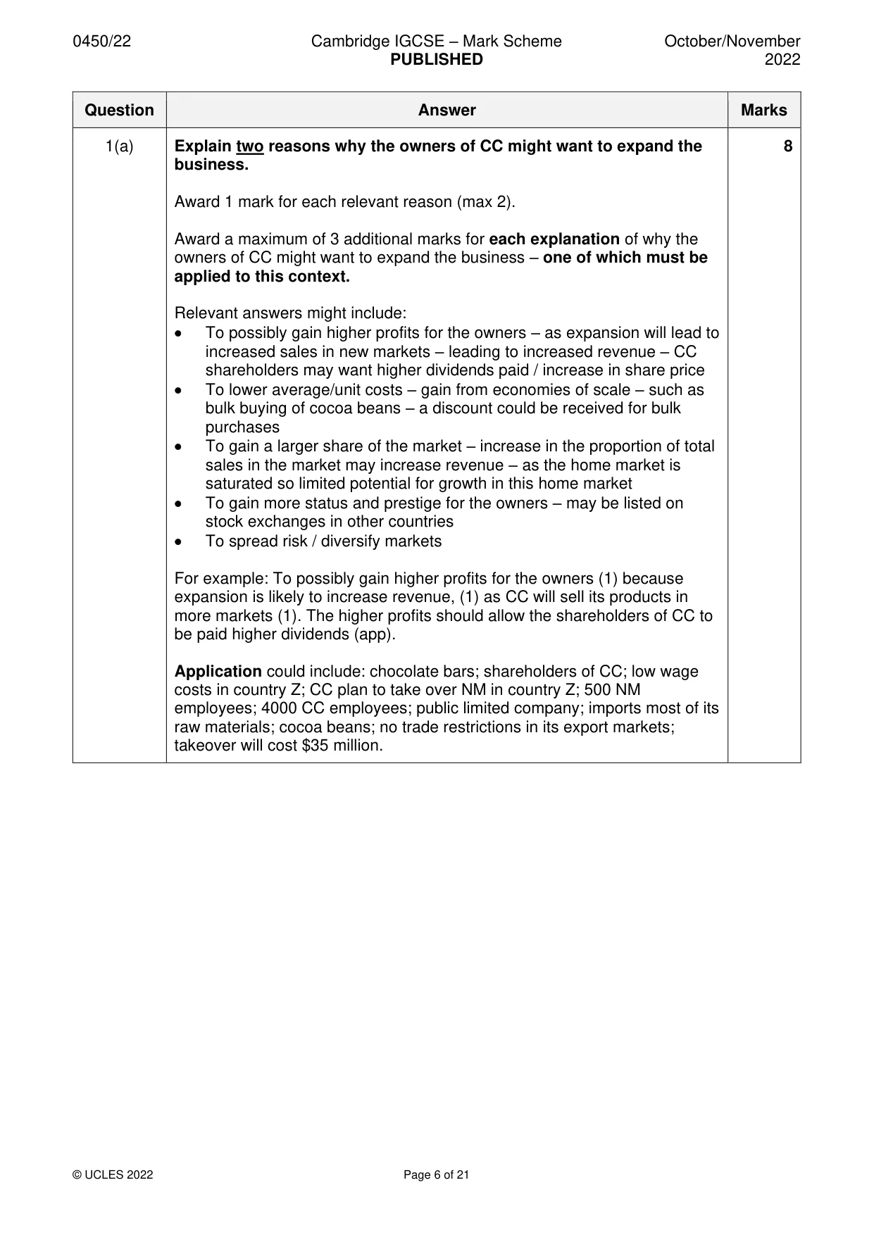 Mark scheme, page 6 of 21