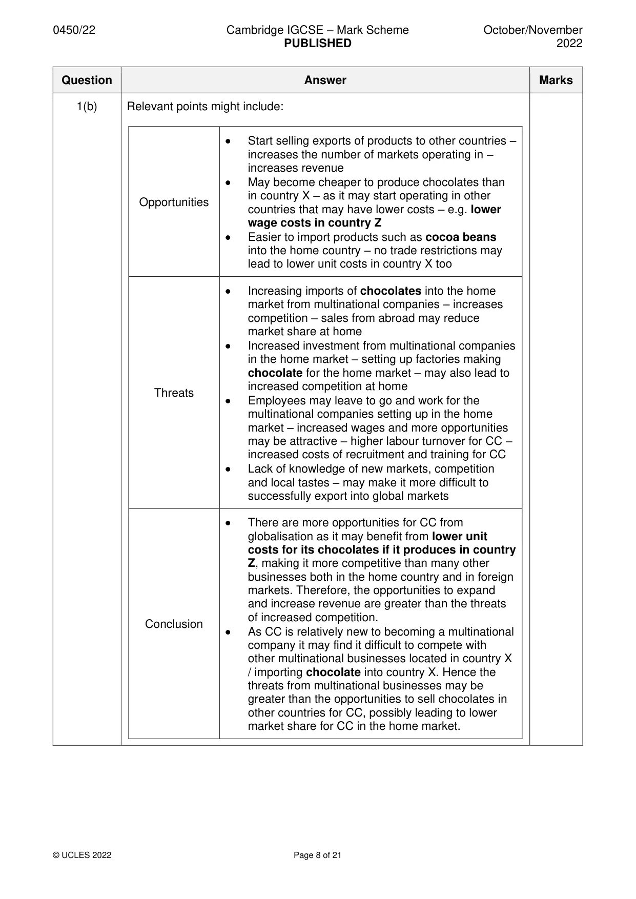 Mark scheme, page 8 of 21