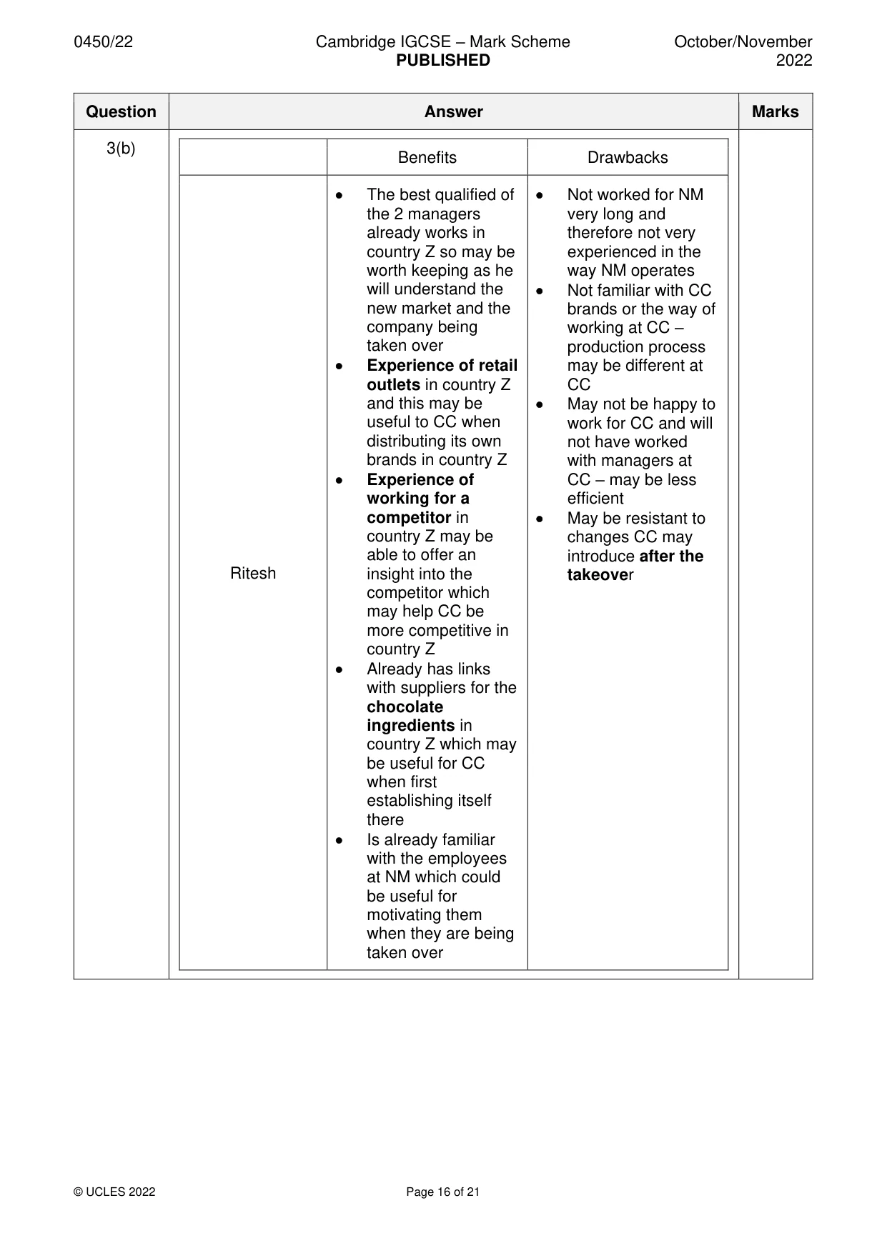Mark scheme, page 16 of 21