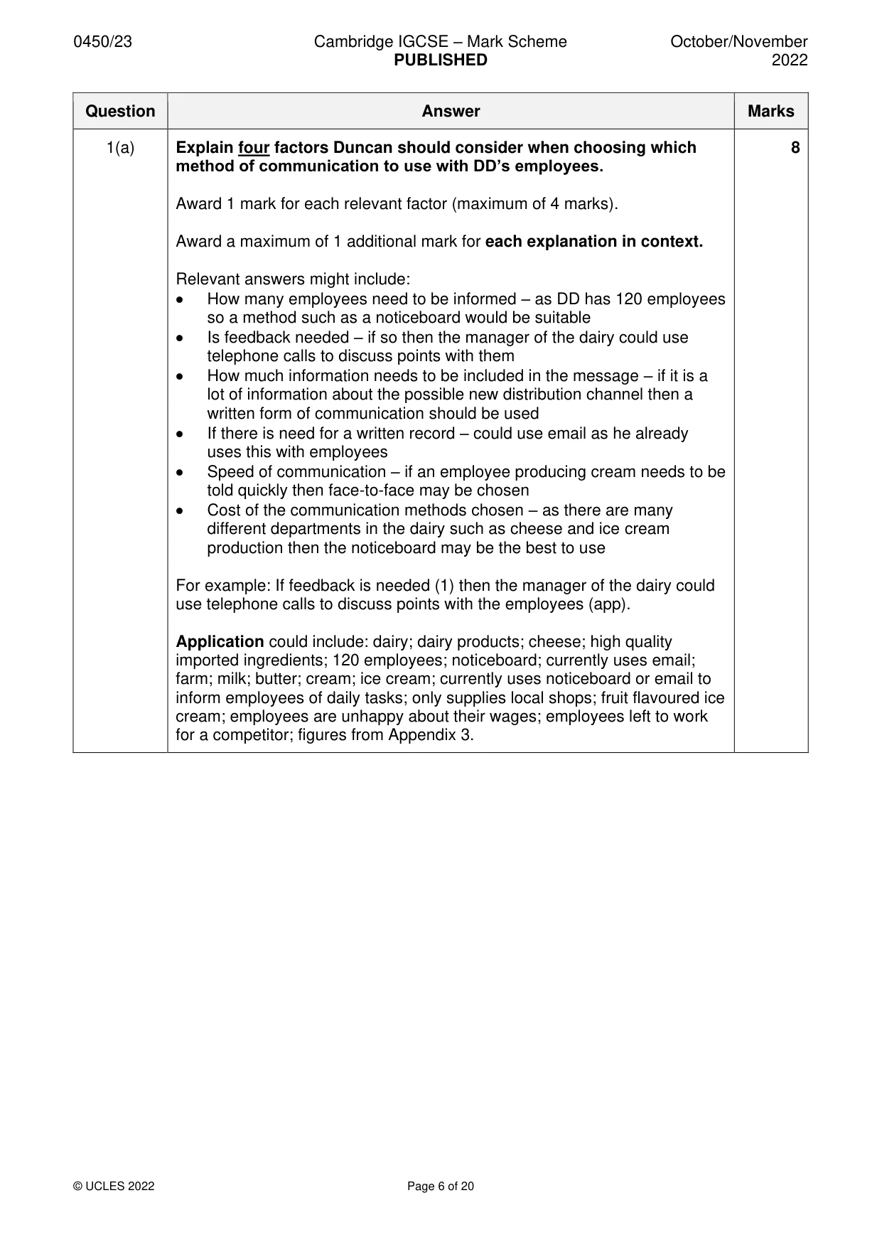 Mark scheme, page 6 of 20