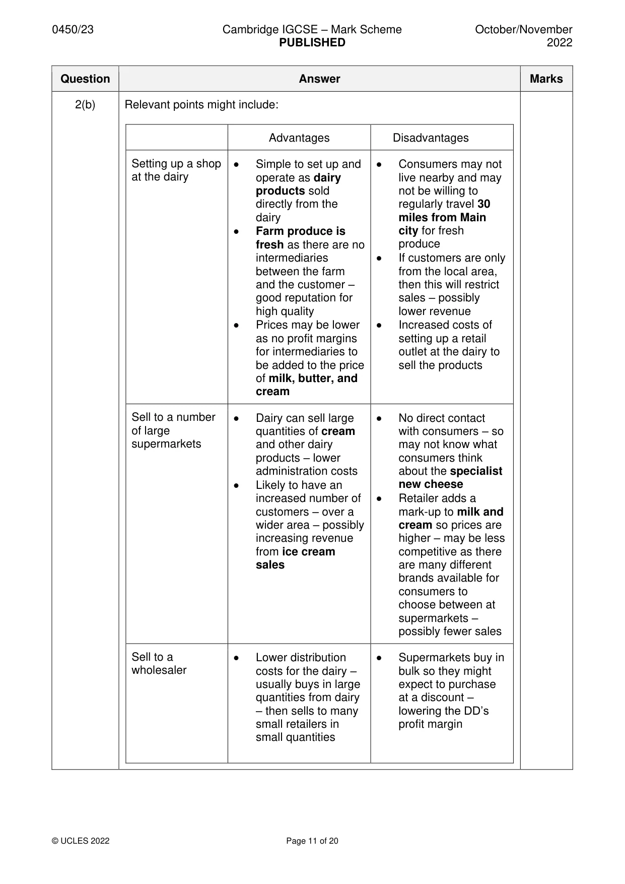 Mark scheme, page 11 of 20