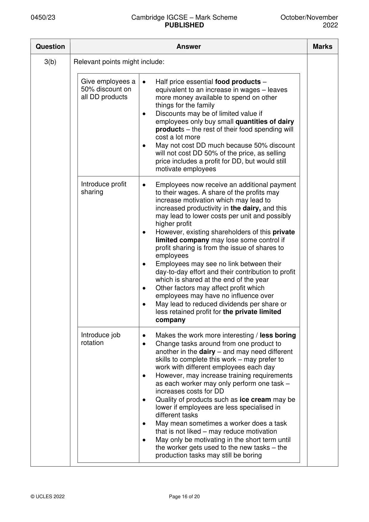 Mark scheme, page 16 of 20