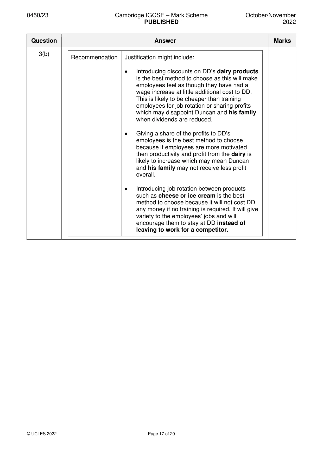 Mark scheme, page 17 of 20