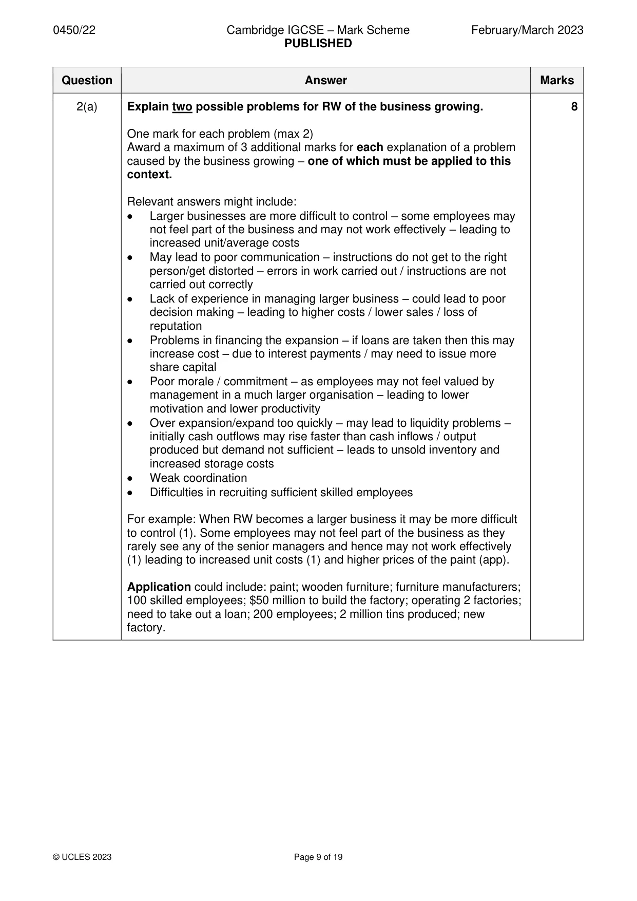Mark scheme, page 9 of 19