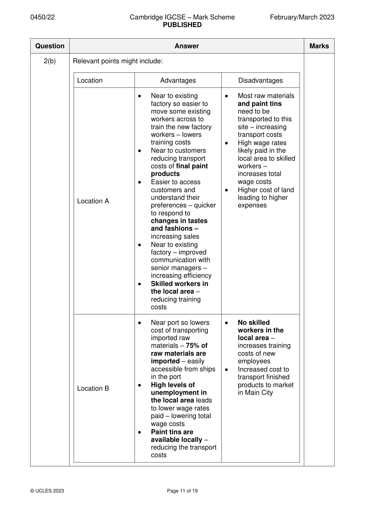 Mark scheme, page 11 of 19