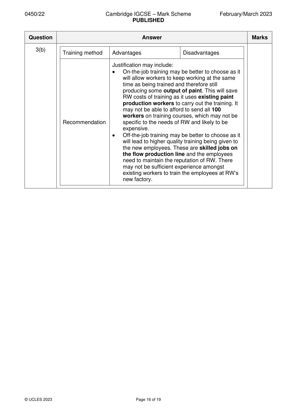 Mark scheme, page 16 of 19