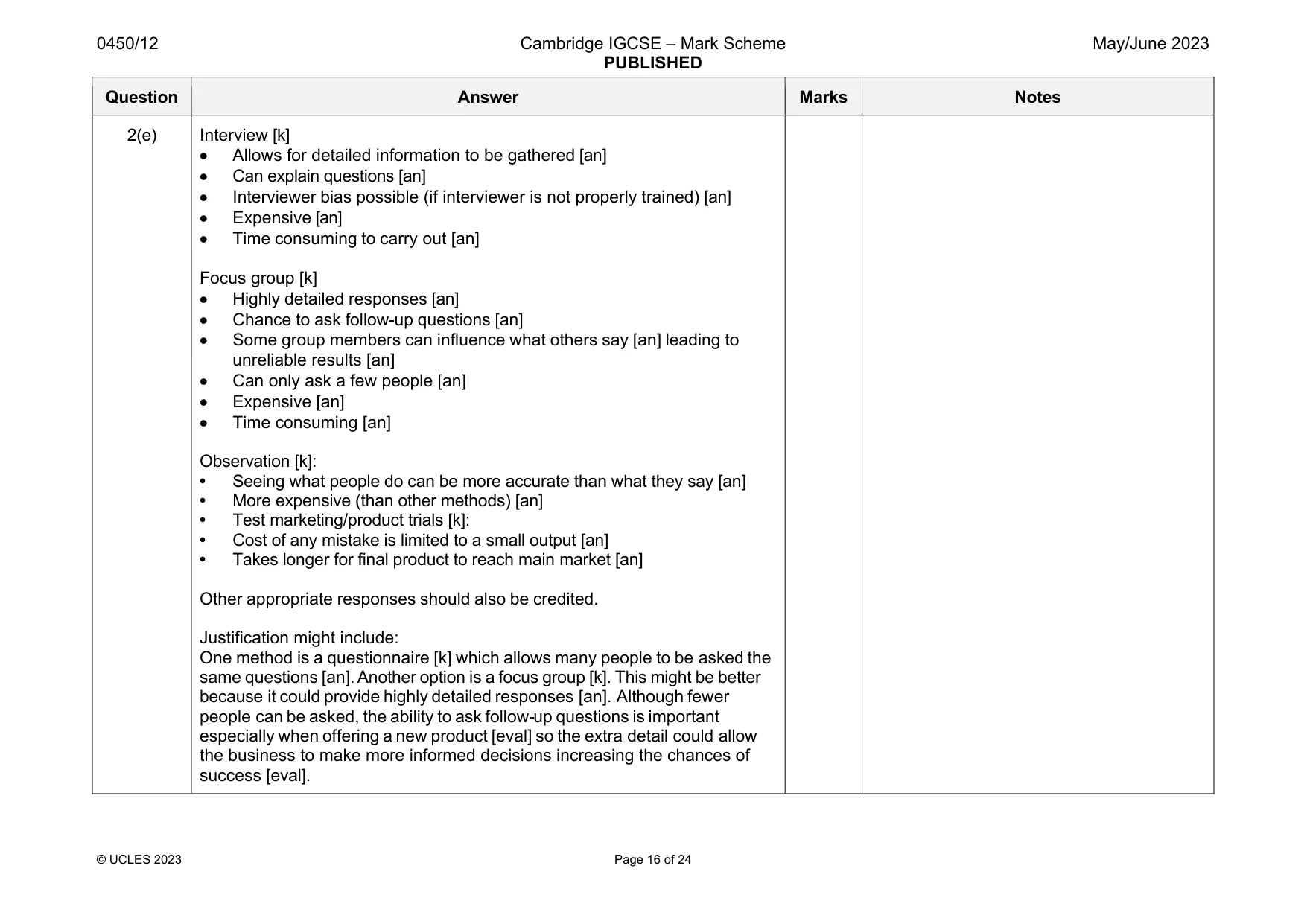 Mark scheme, page 16 of 24