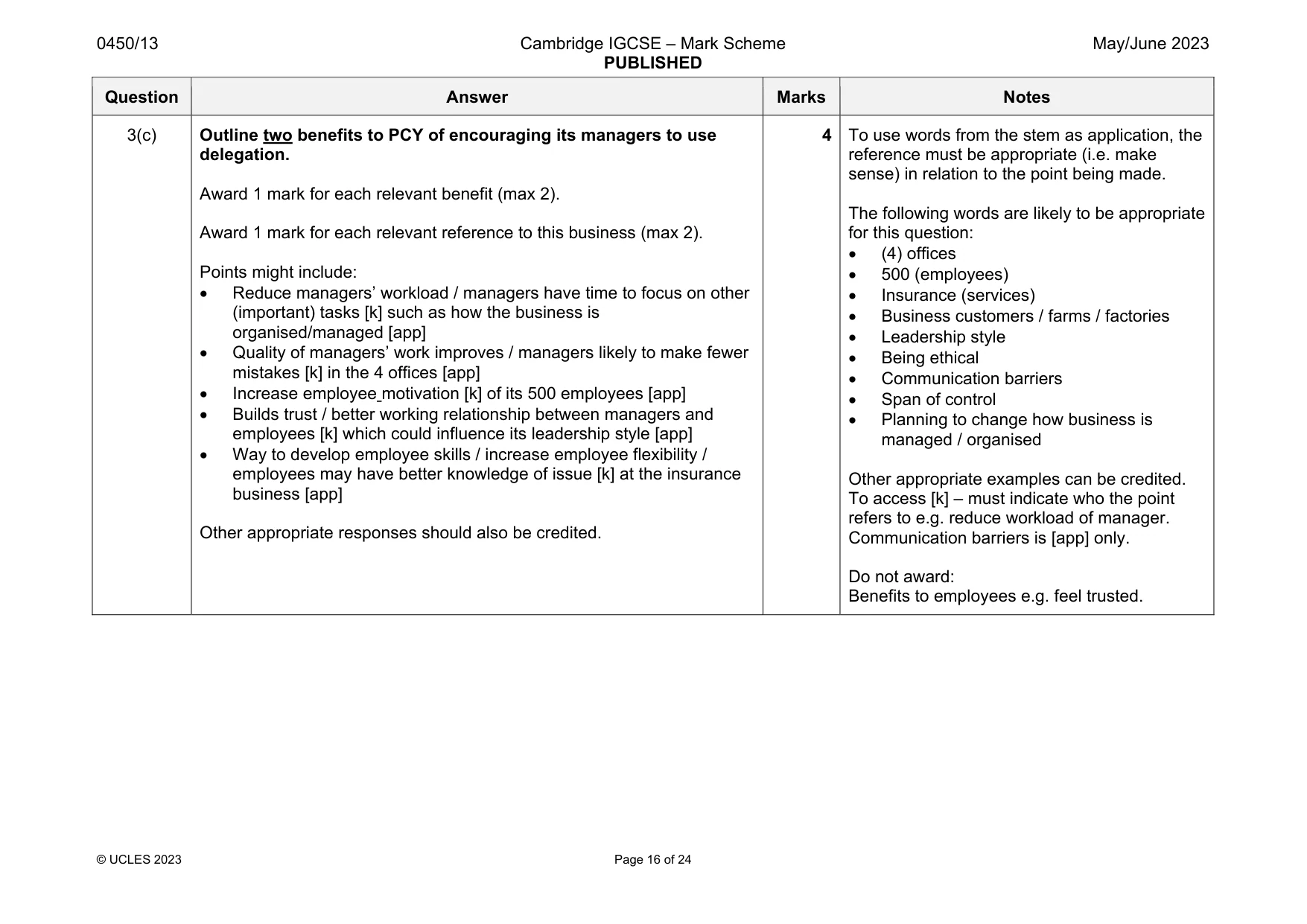 Mark scheme, page 16 of 24