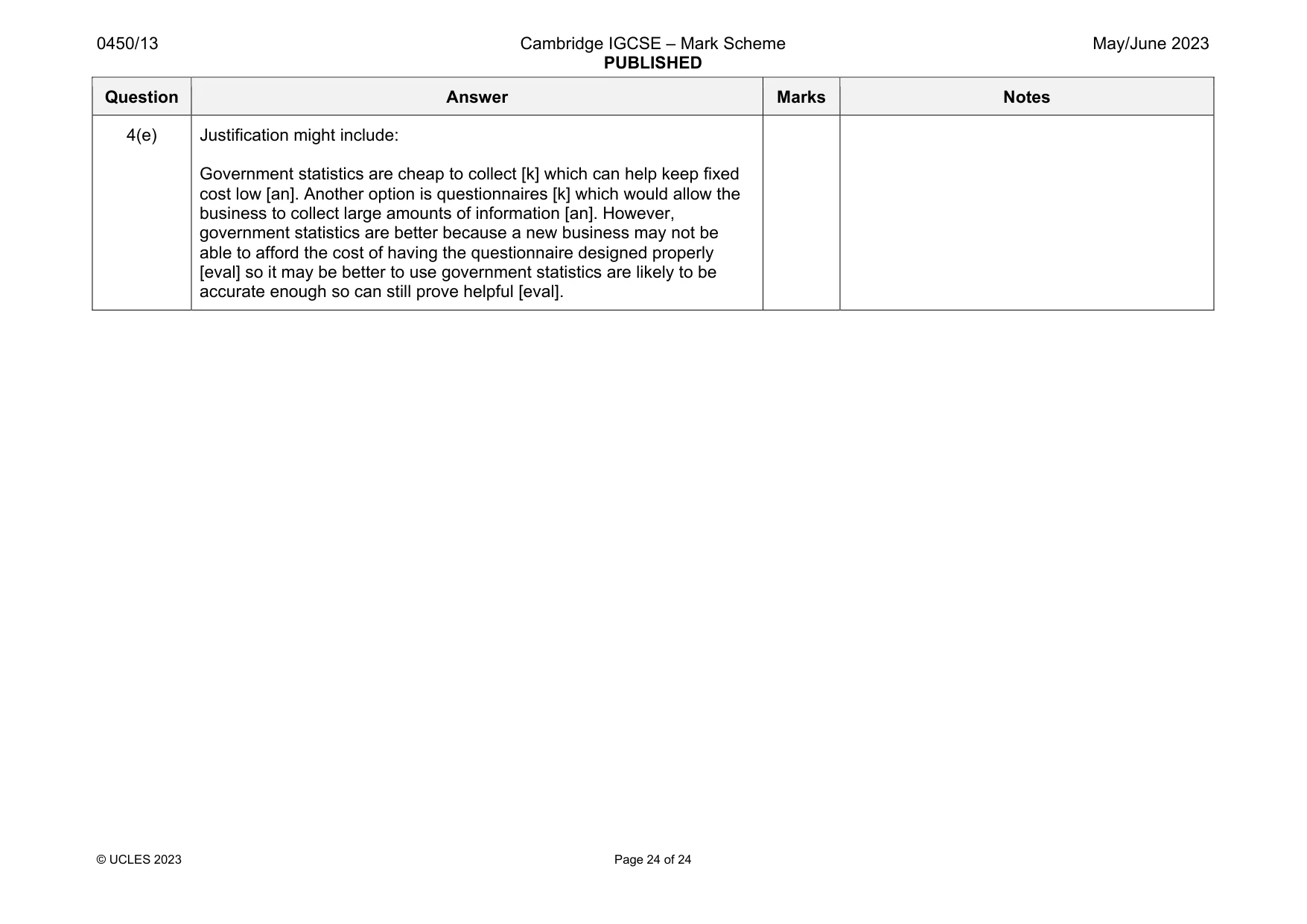 Mark scheme, page 24 of 24