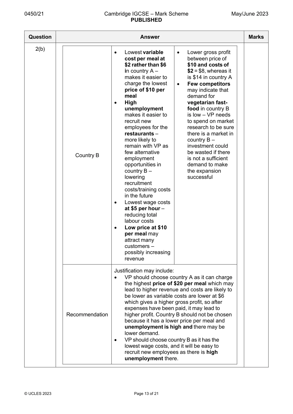 Mark scheme, page 13 of 21