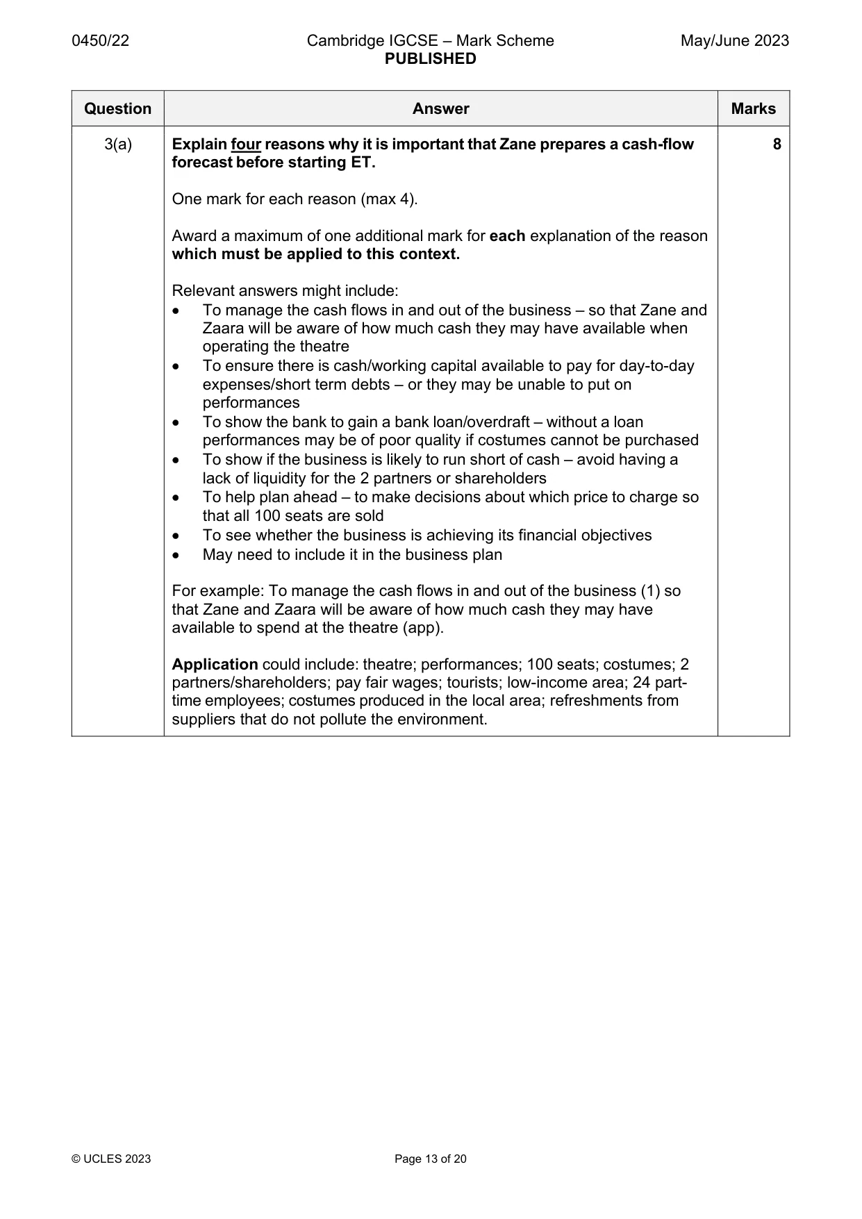 Mark scheme, page 13 of 20