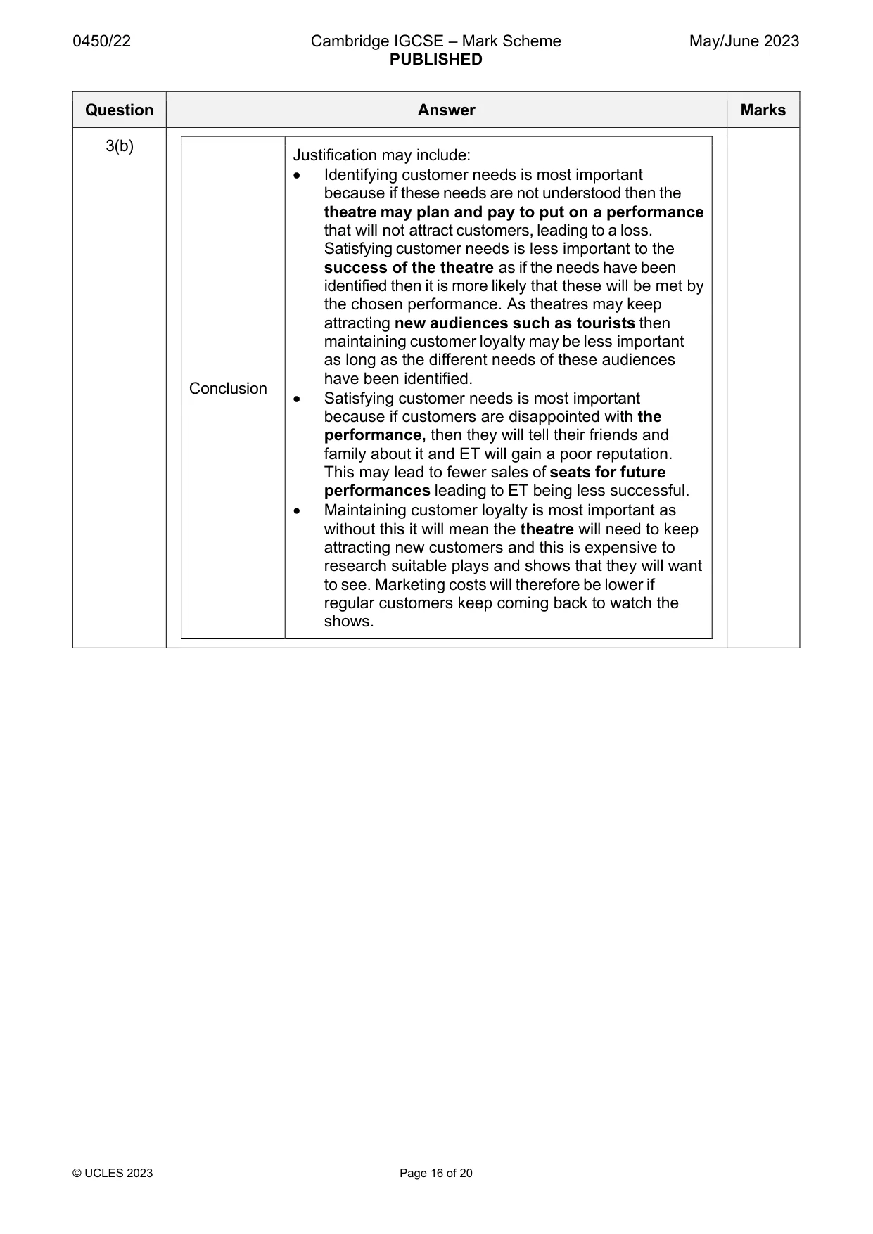 Mark scheme, page 16 of 20