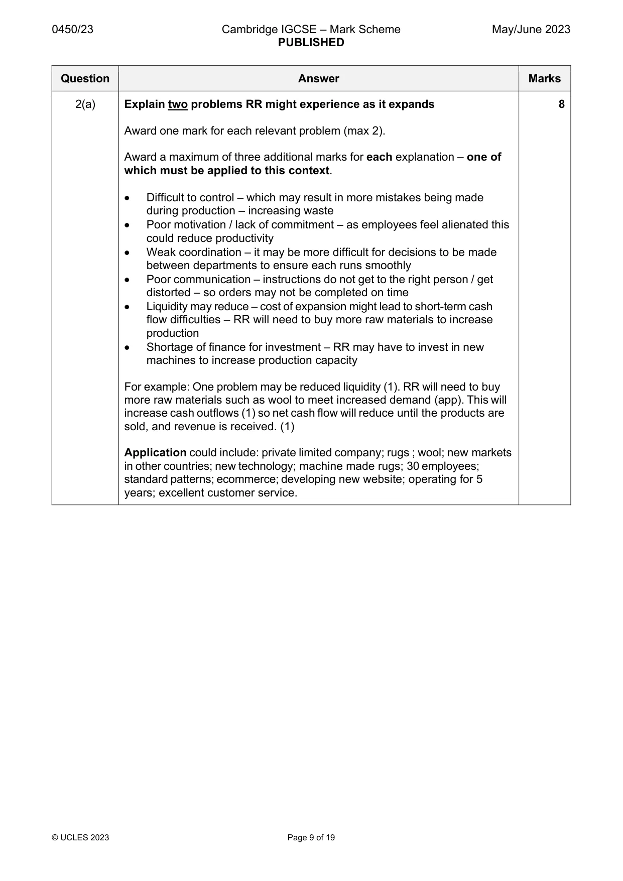 Mark scheme, page 9 of 19