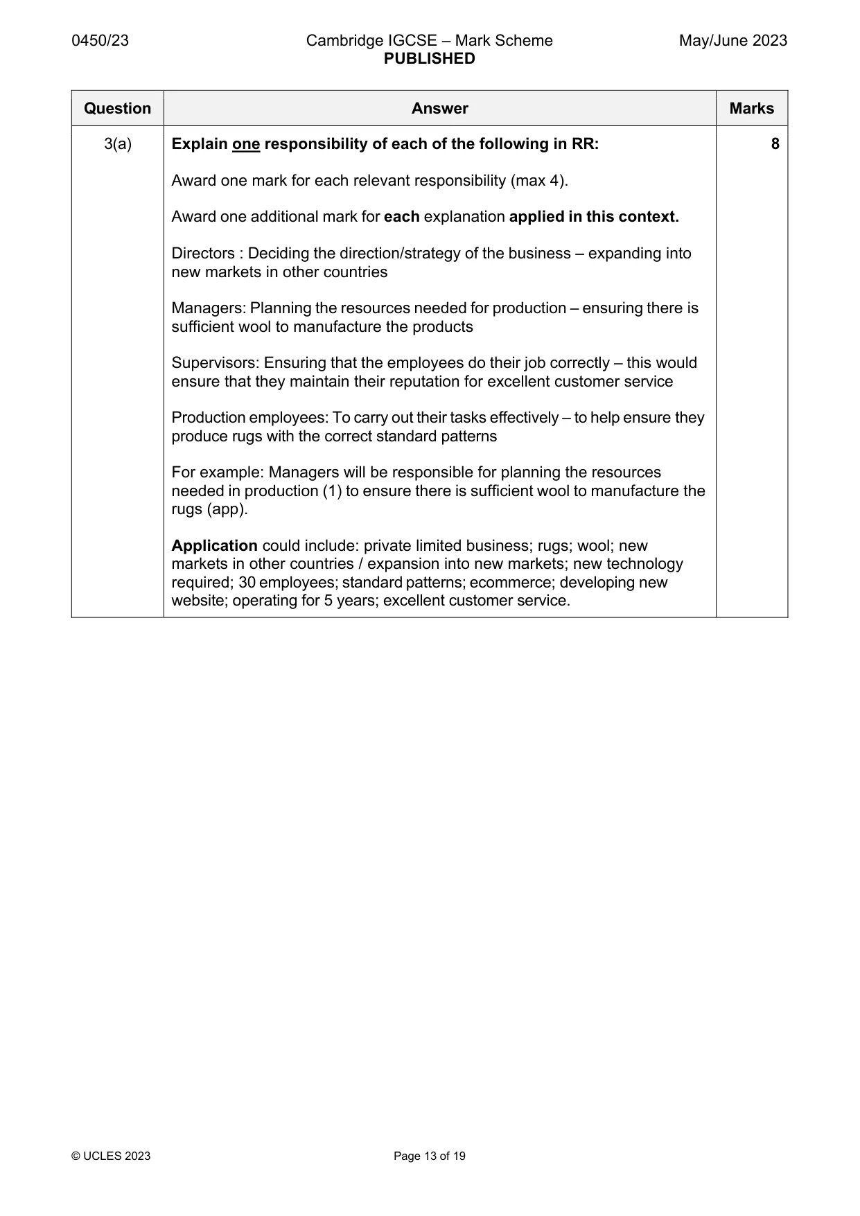 Mark scheme, page 13 of 19