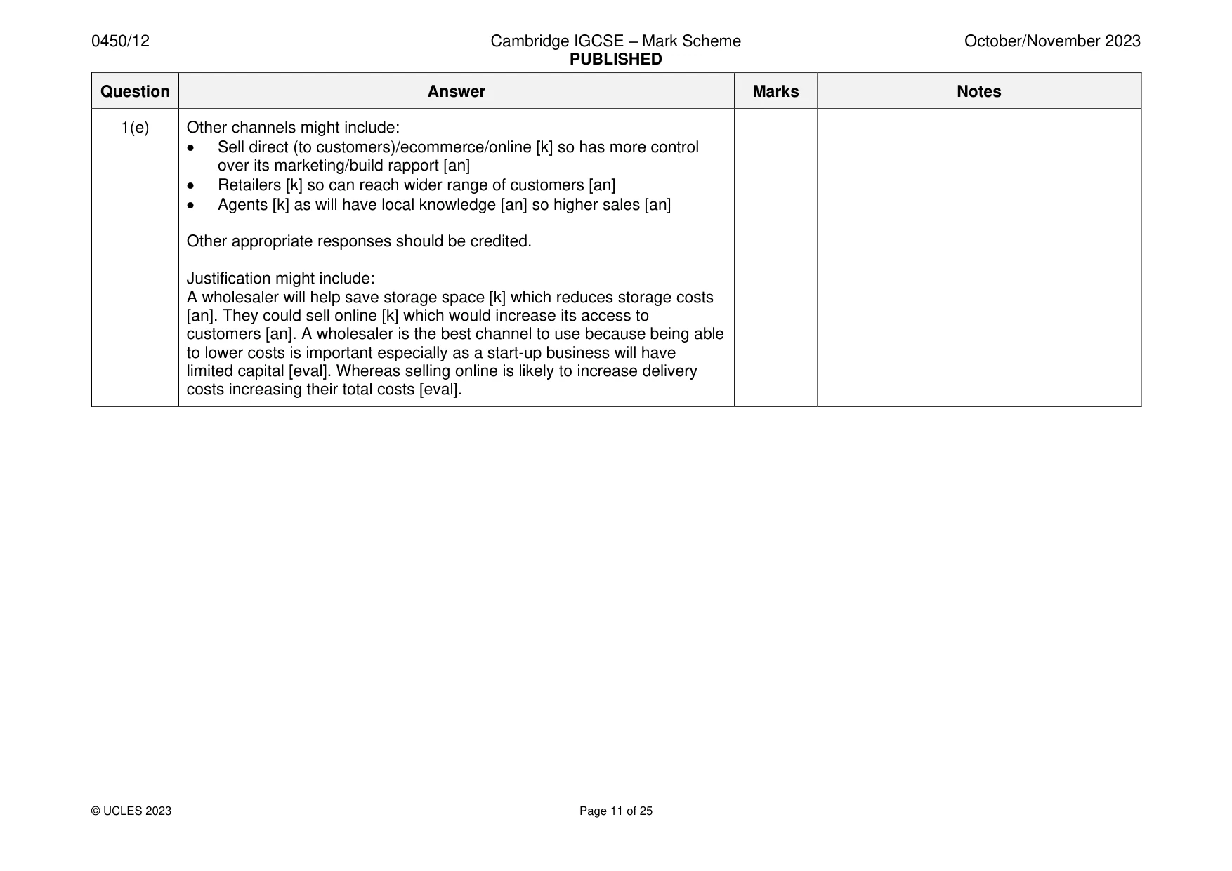 Mark scheme, page 11 of 25