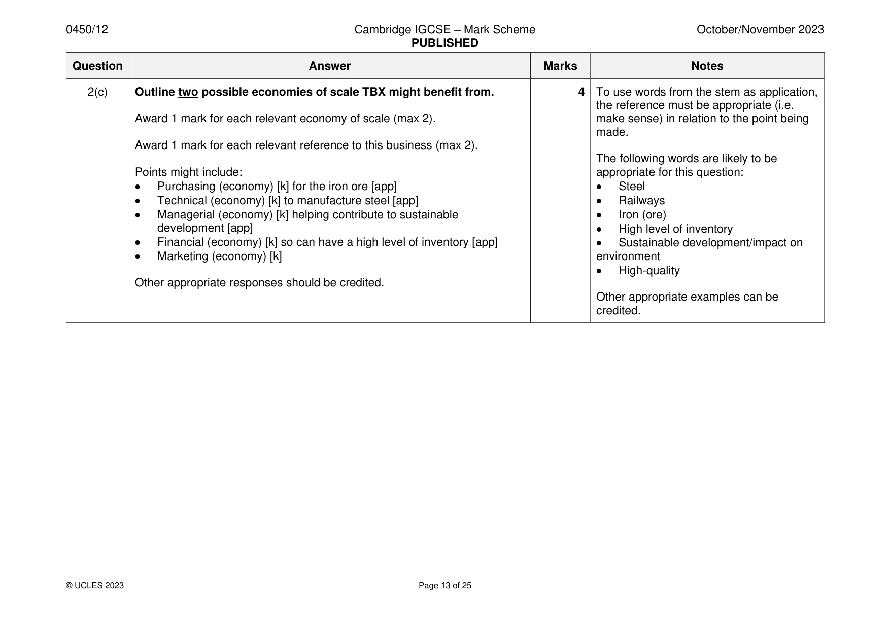 Mark scheme, page 13 of 25