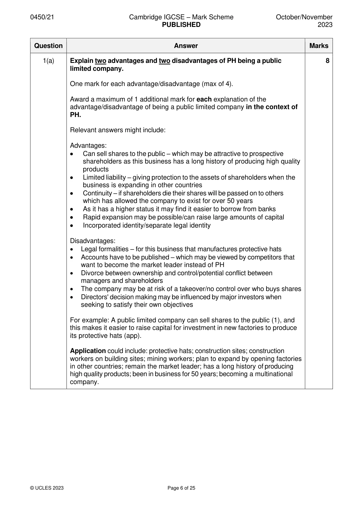 Mark scheme, page 6 of 25