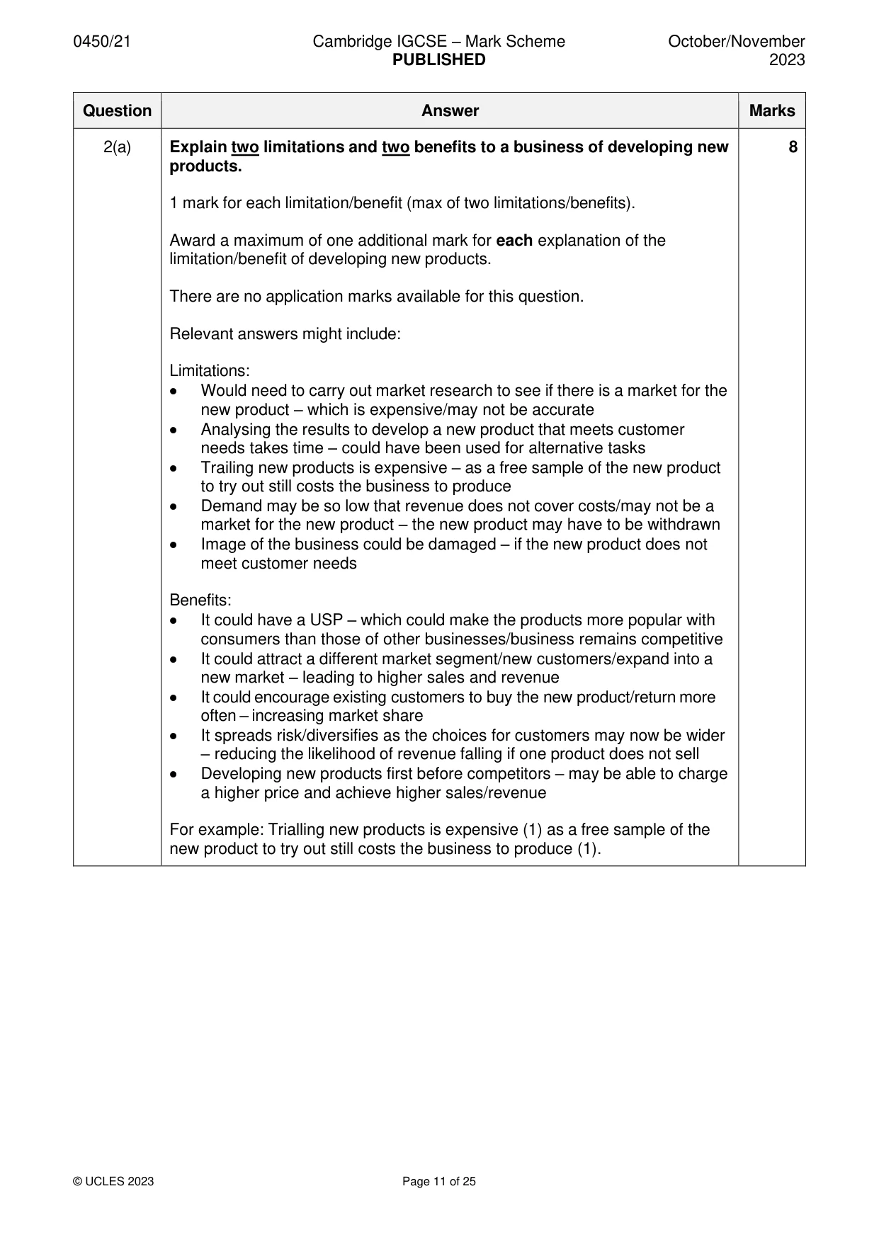 Mark scheme, page 11 of 25