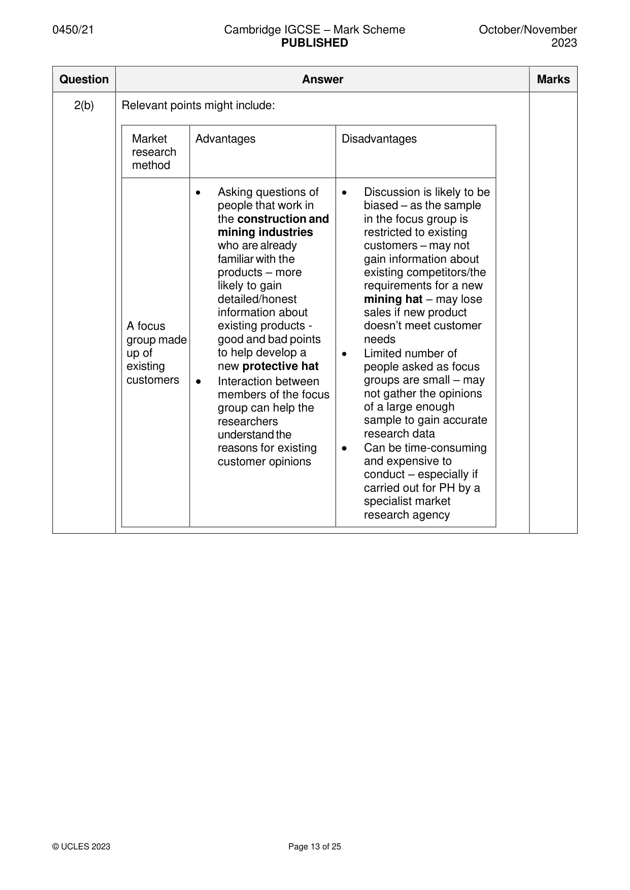 Mark scheme, page 13 of 25