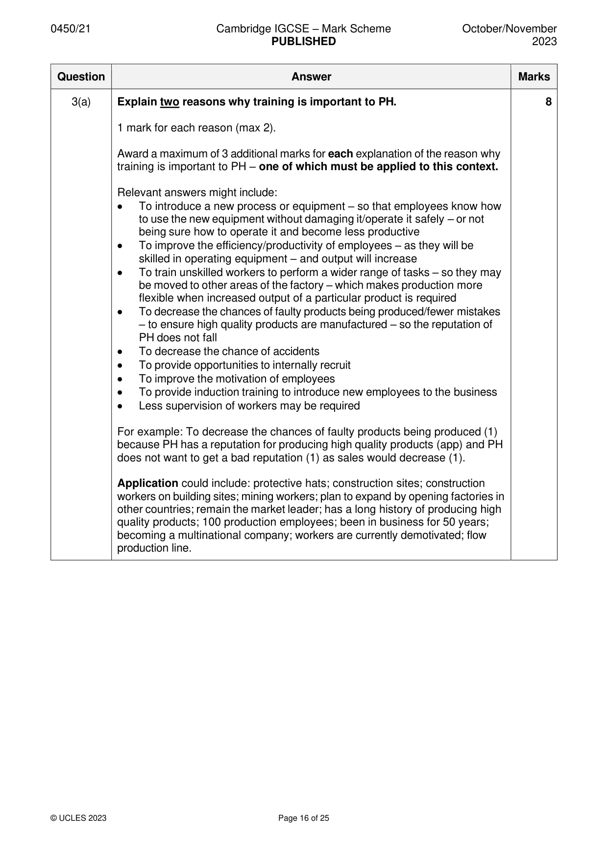 Mark scheme, page 16 of 25