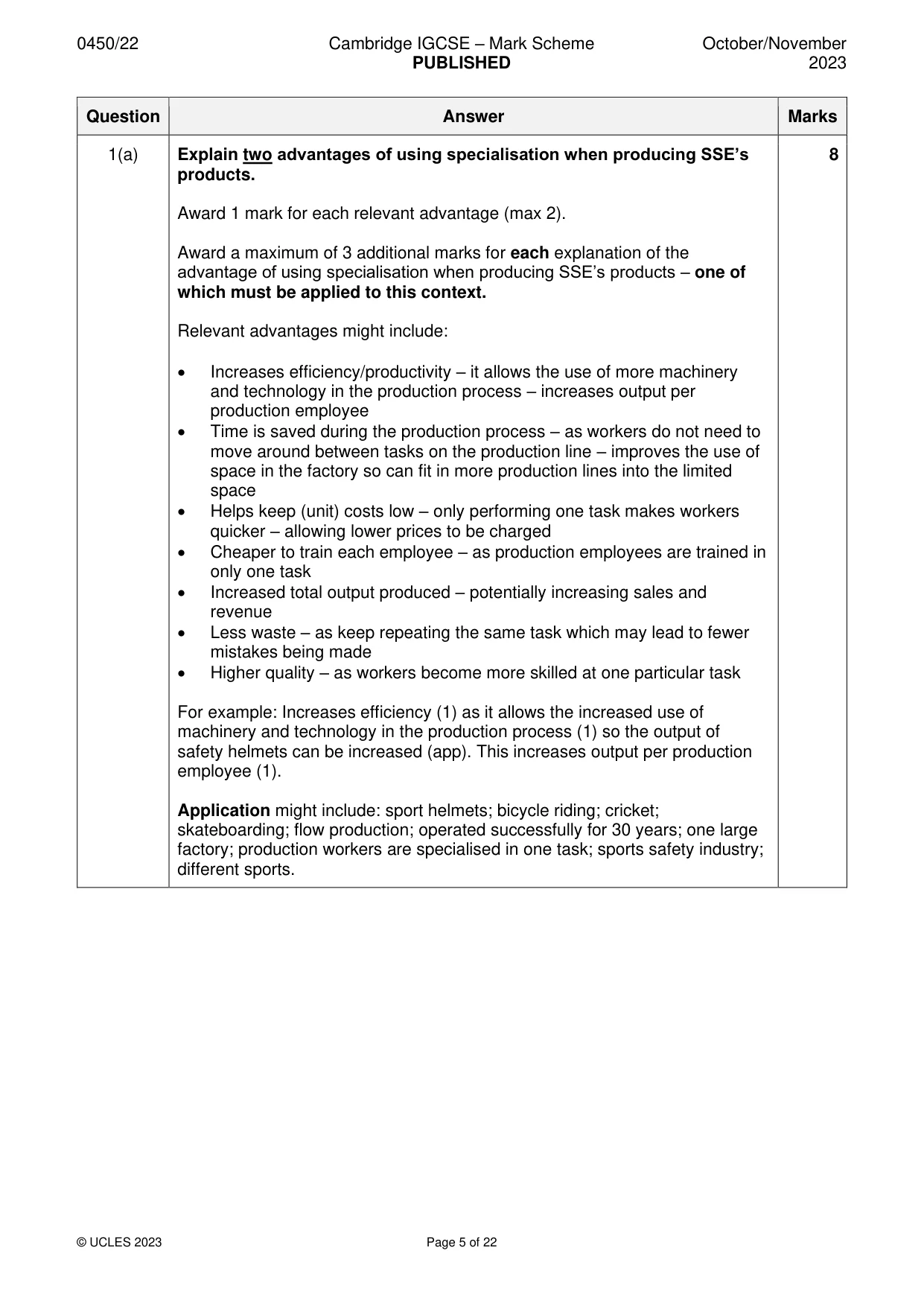 Mark scheme, page 5 of 22