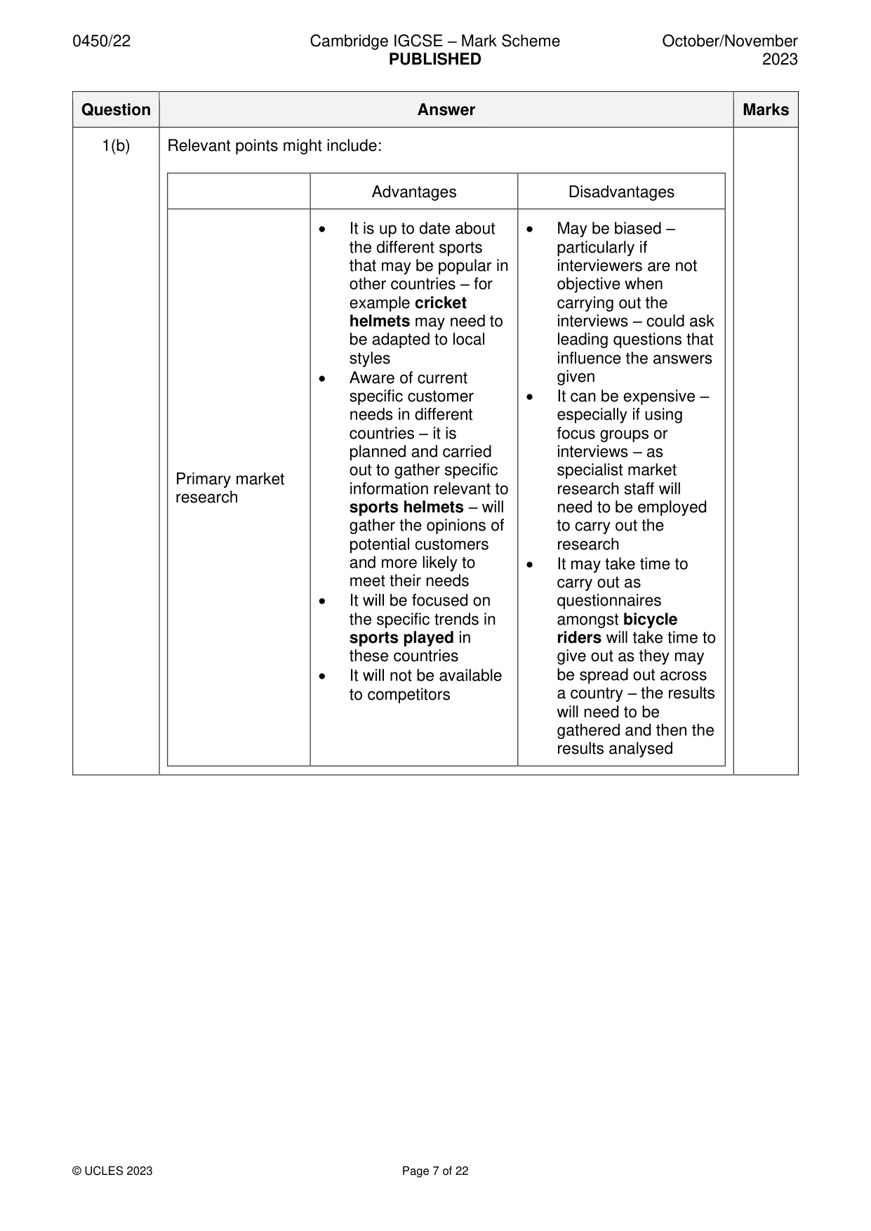 Mark scheme, page 7 of 22