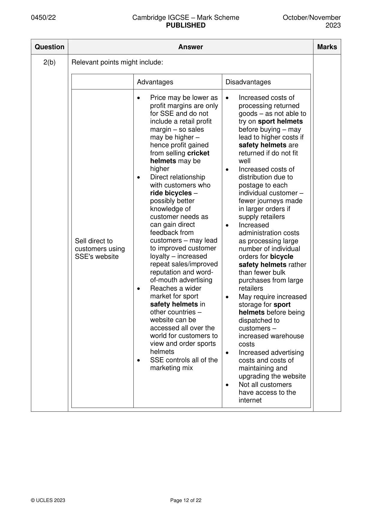 Mark scheme, page 12 of 22