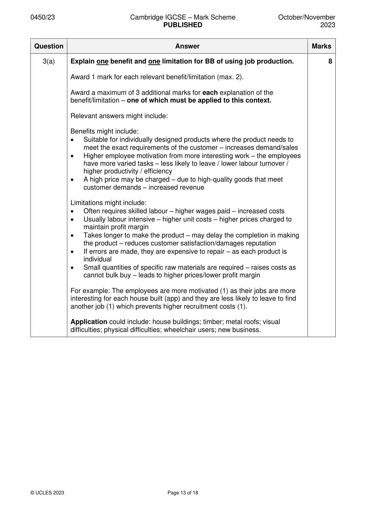 Mark scheme, page 13 of 18