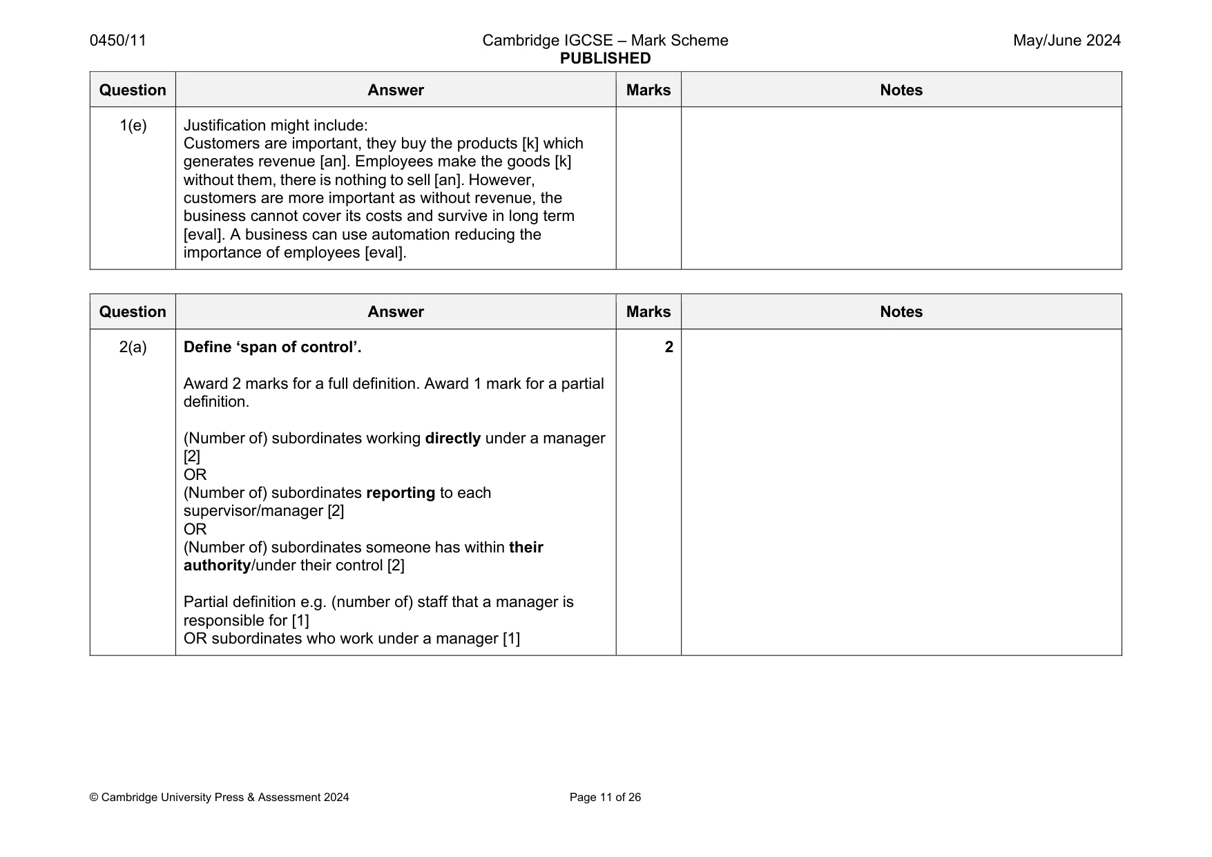 Mark scheme, page 11 of 26