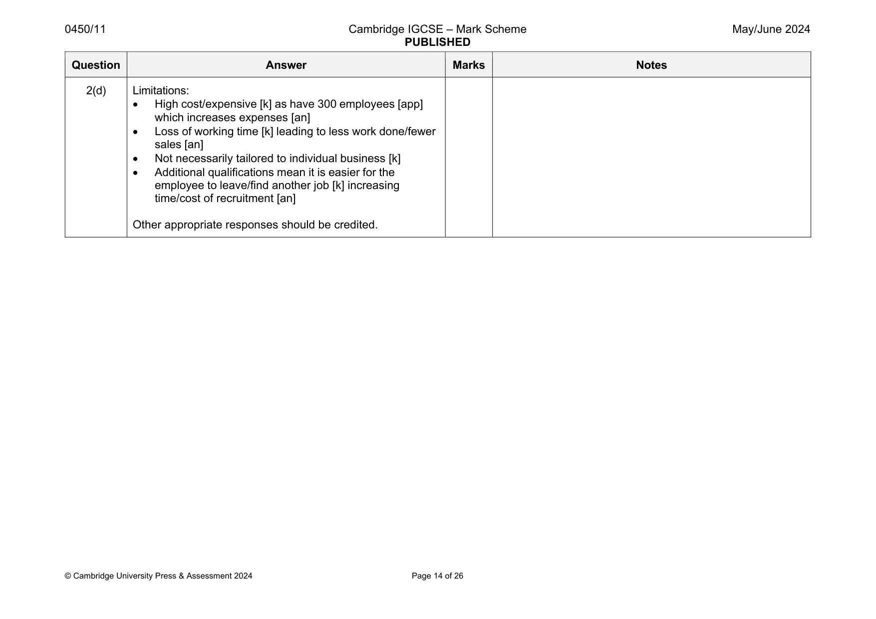 Mark scheme, page 14 of 26
