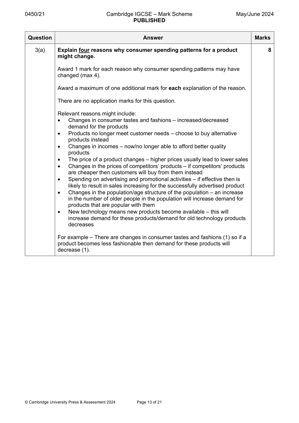 Mark scheme, page 13 of 21