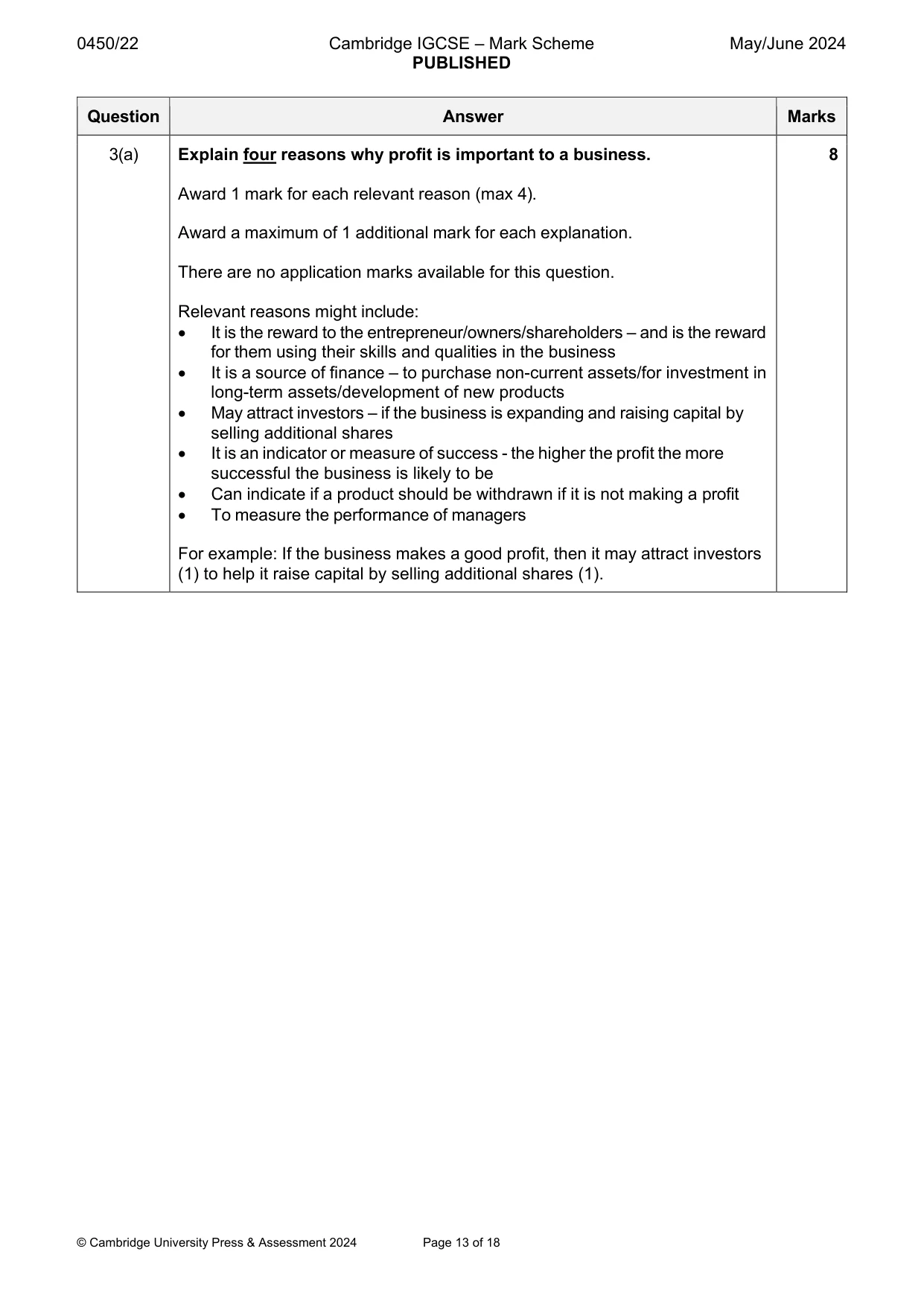 Mark scheme, page 13 of 18