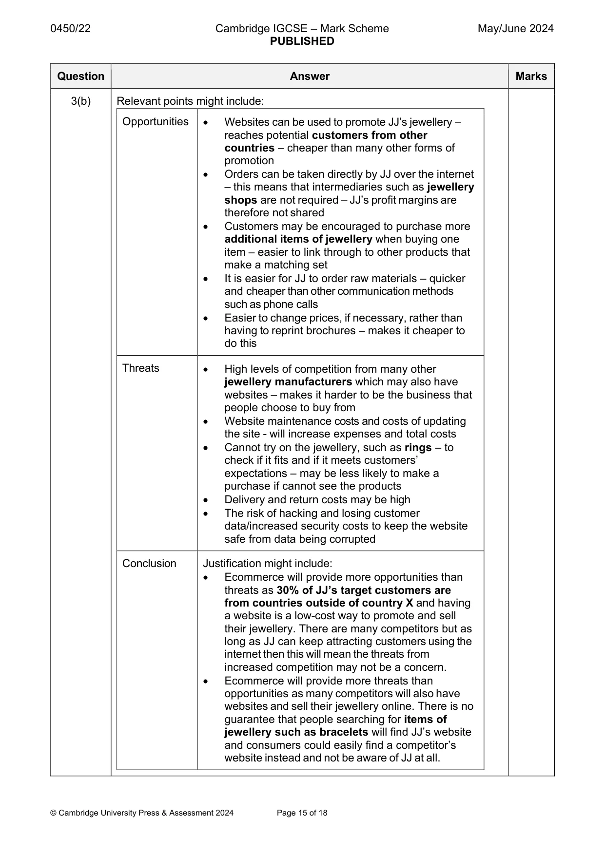 Mark scheme, page 15 of 18