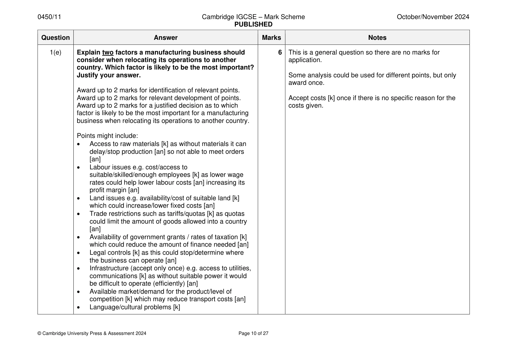 Mark scheme, page 10 of 27