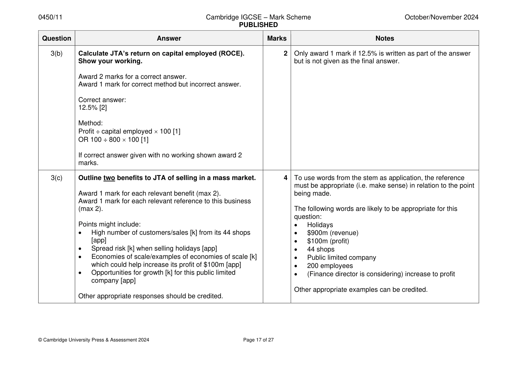Mark scheme, page 17 of 27