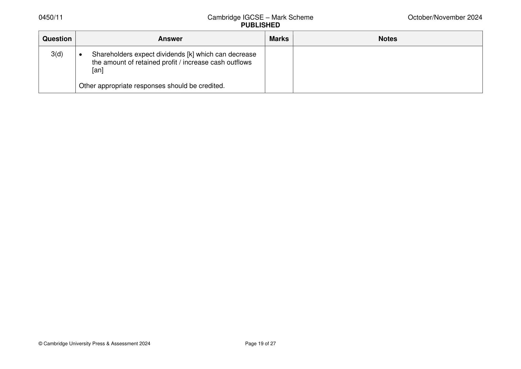 Mark scheme, page 19 of 27