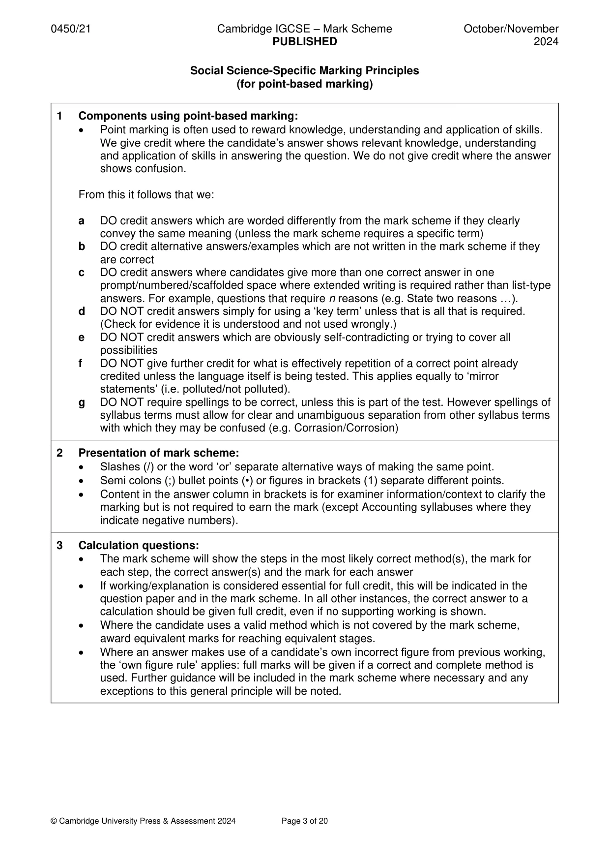 Mark scheme, page 3 of 20