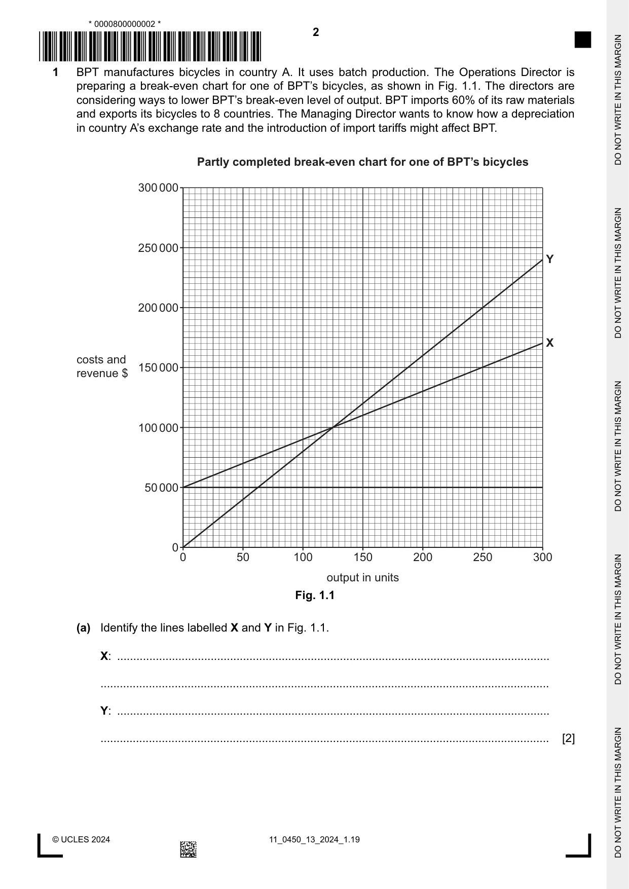 Cambridge IGCSE Business Studies 0450 2024 Oct/Nov Paper 1 · Variant 3 question paper, page 2 of 12