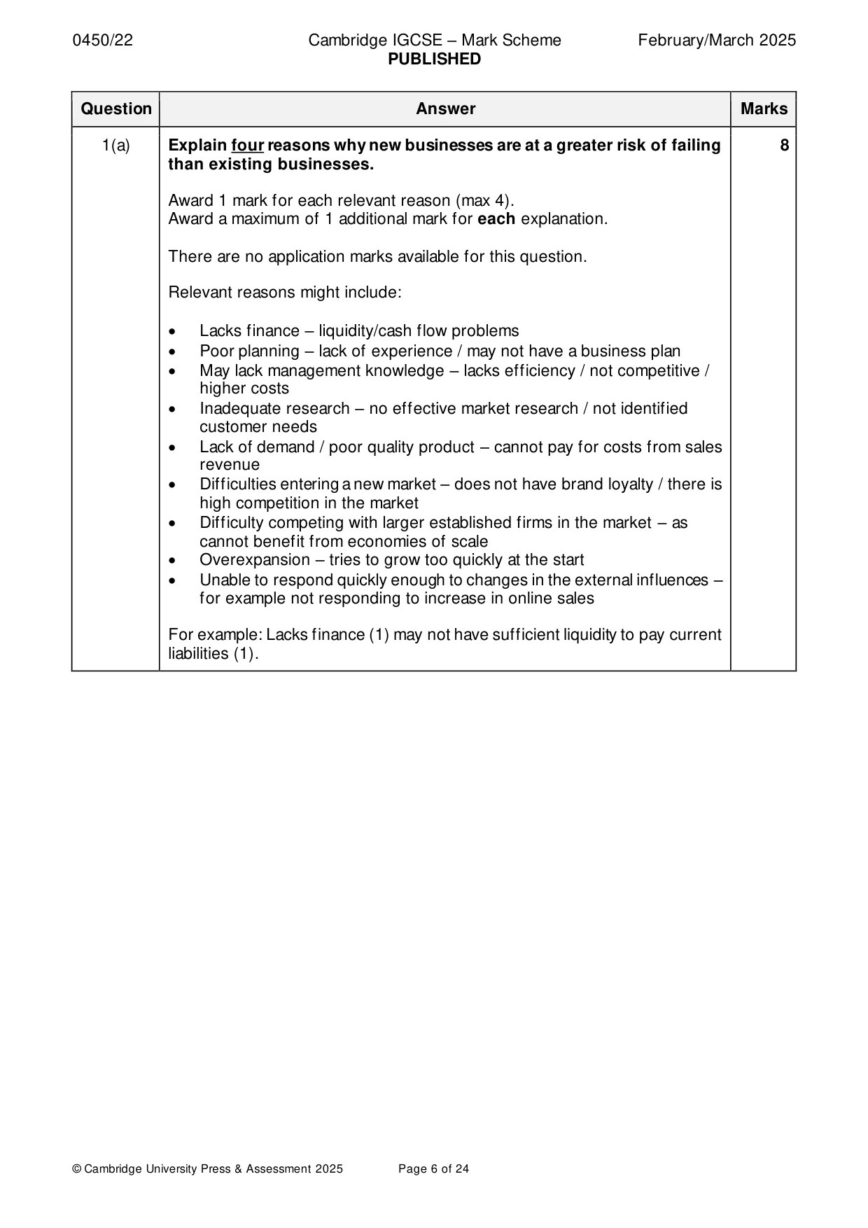 Mark scheme, page 6 of 24