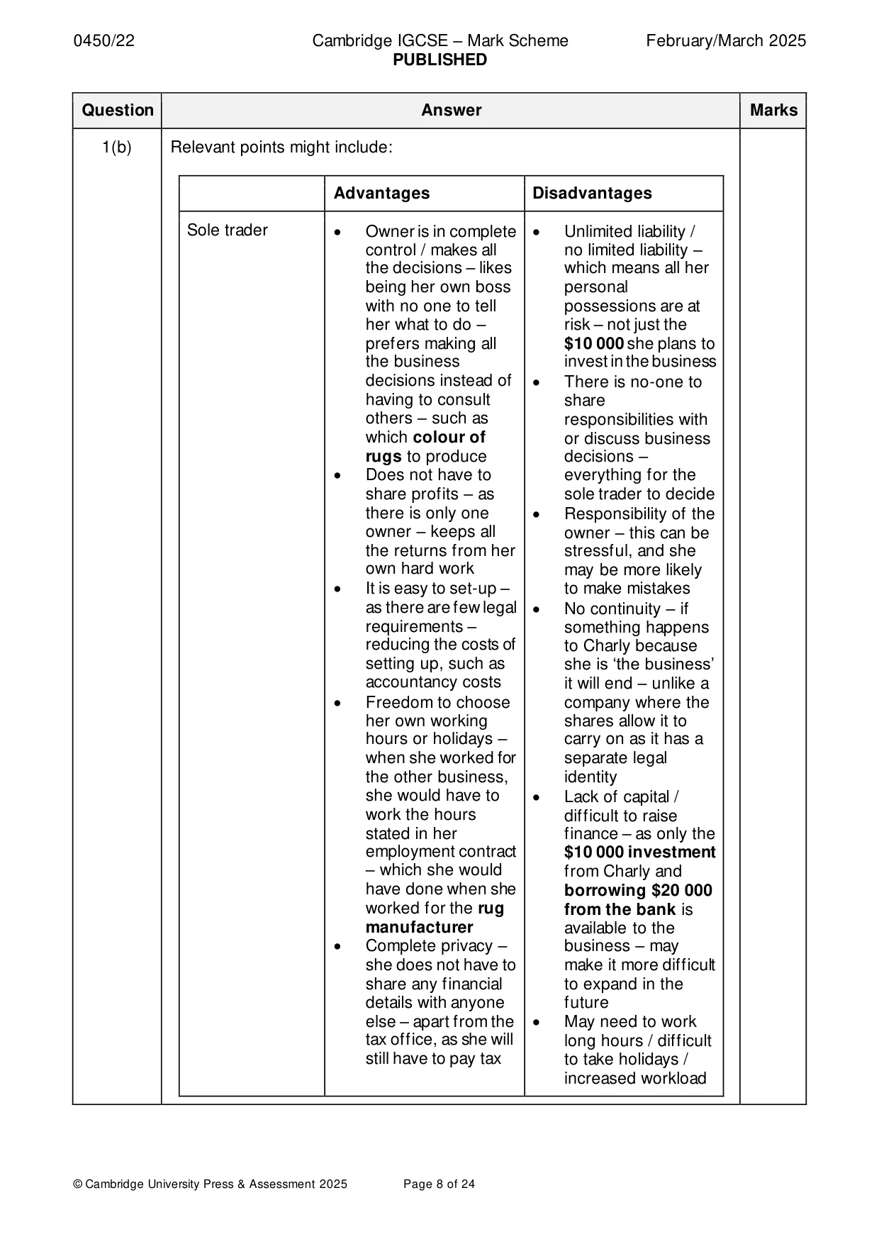 Mark scheme, page 8 of 24