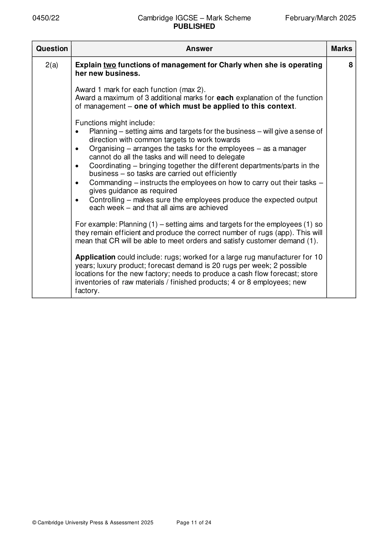 Mark scheme, page 11 of 24