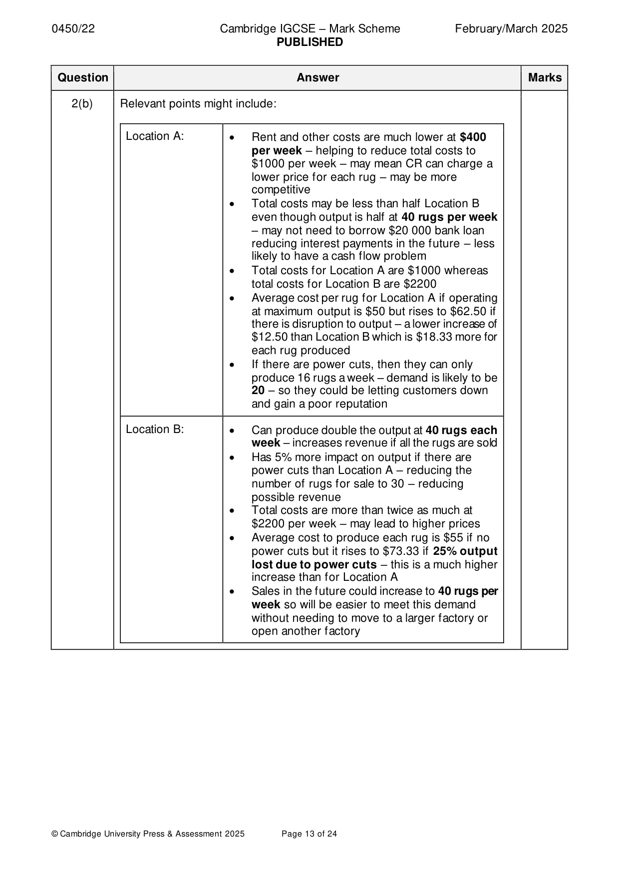 Mark scheme, page 13 of 24