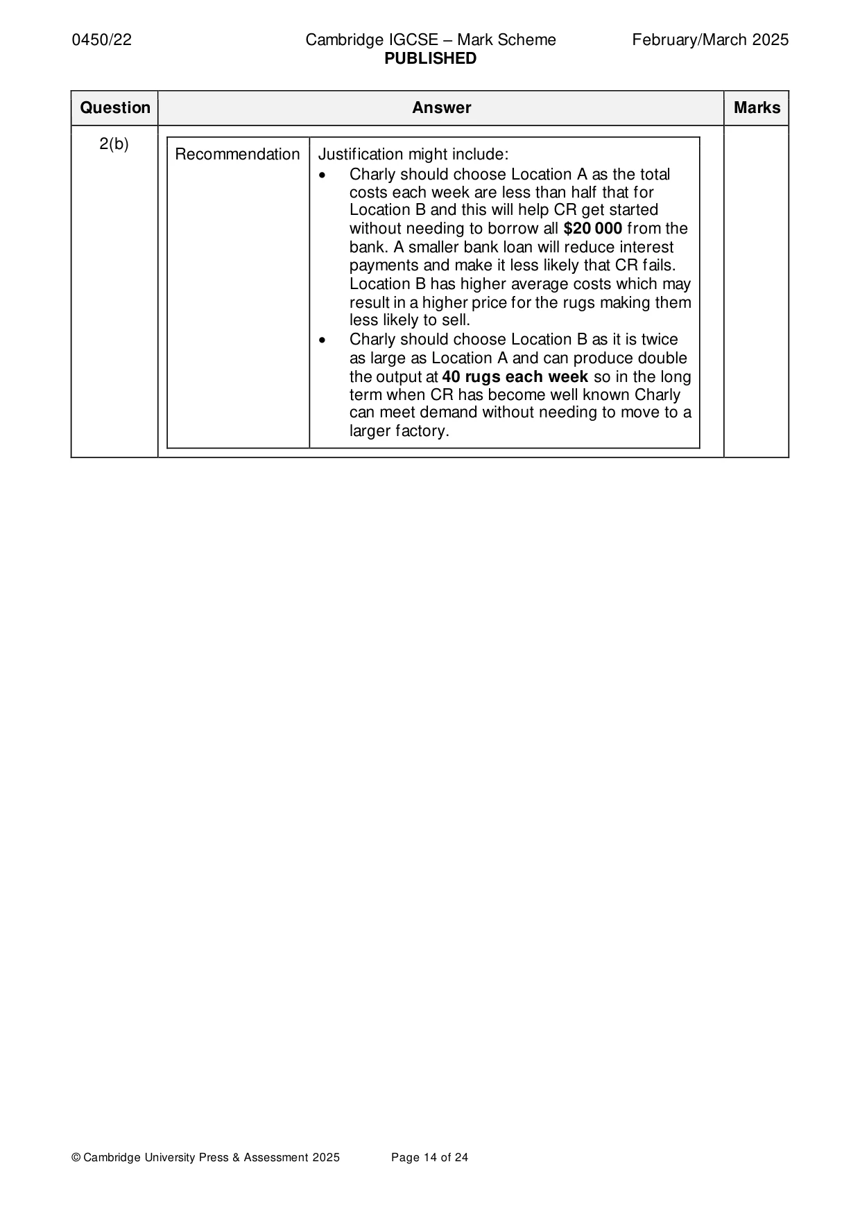 Mark scheme, page 14 of 24