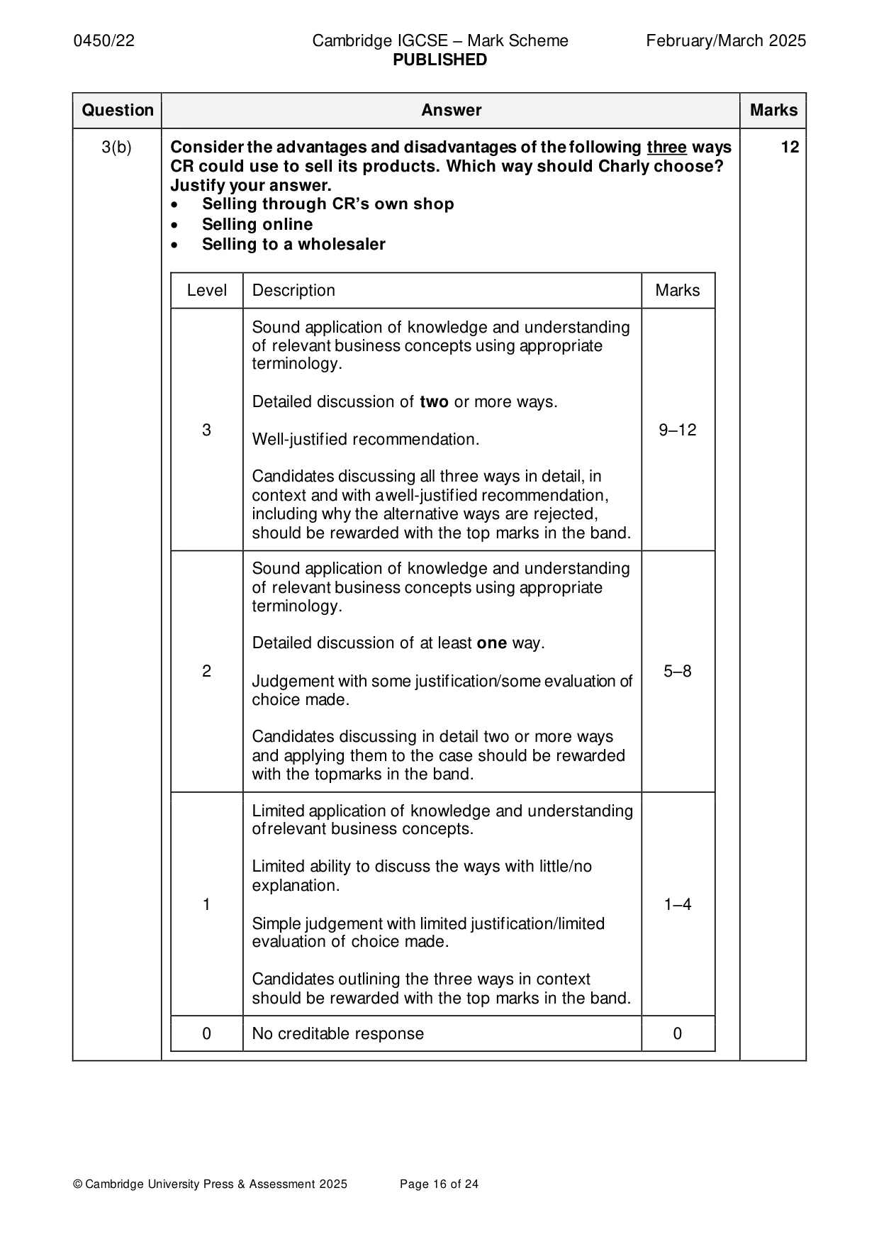 Mark scheme, page 16 of 24
