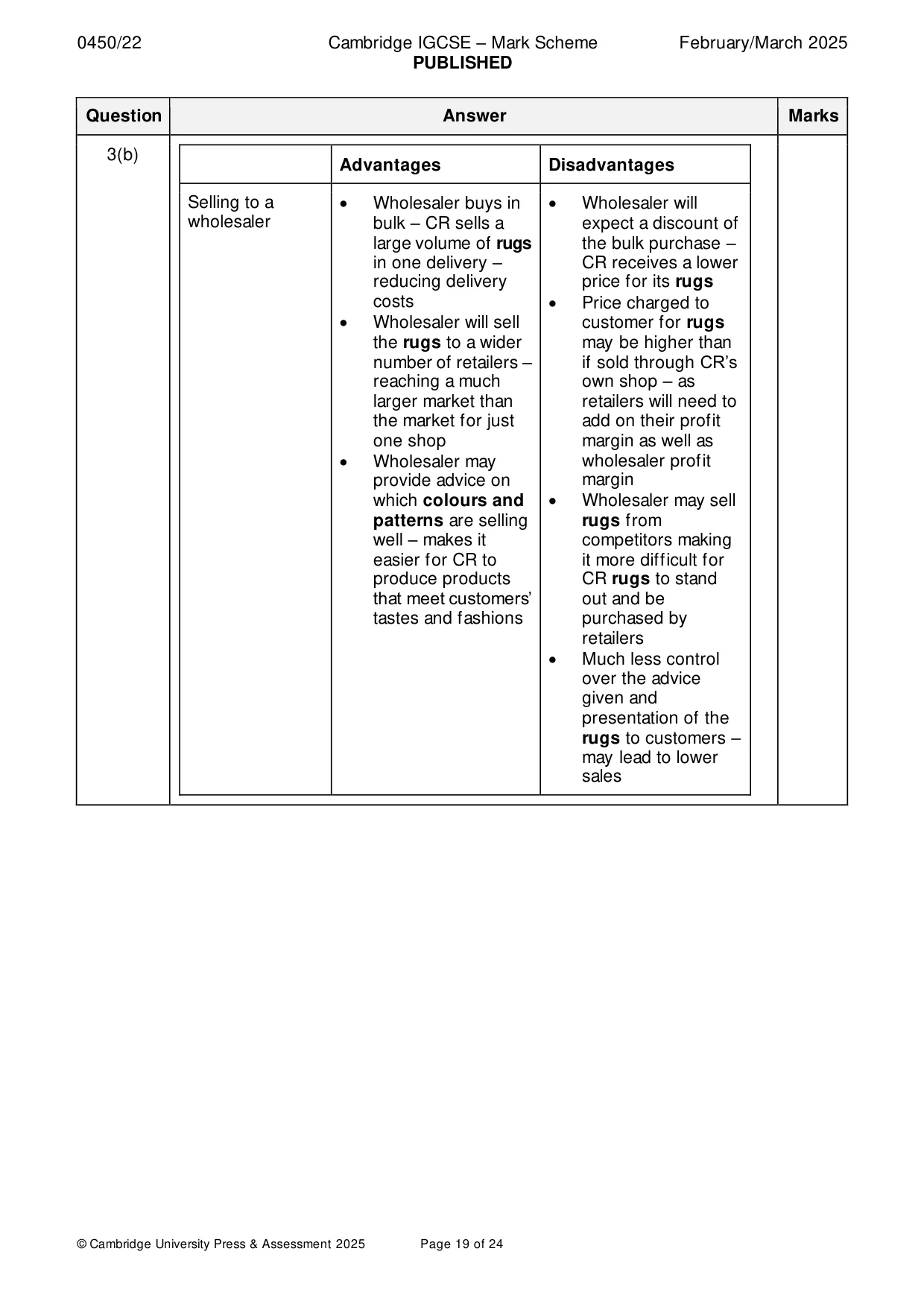 Mark scheme, page 19 of 24