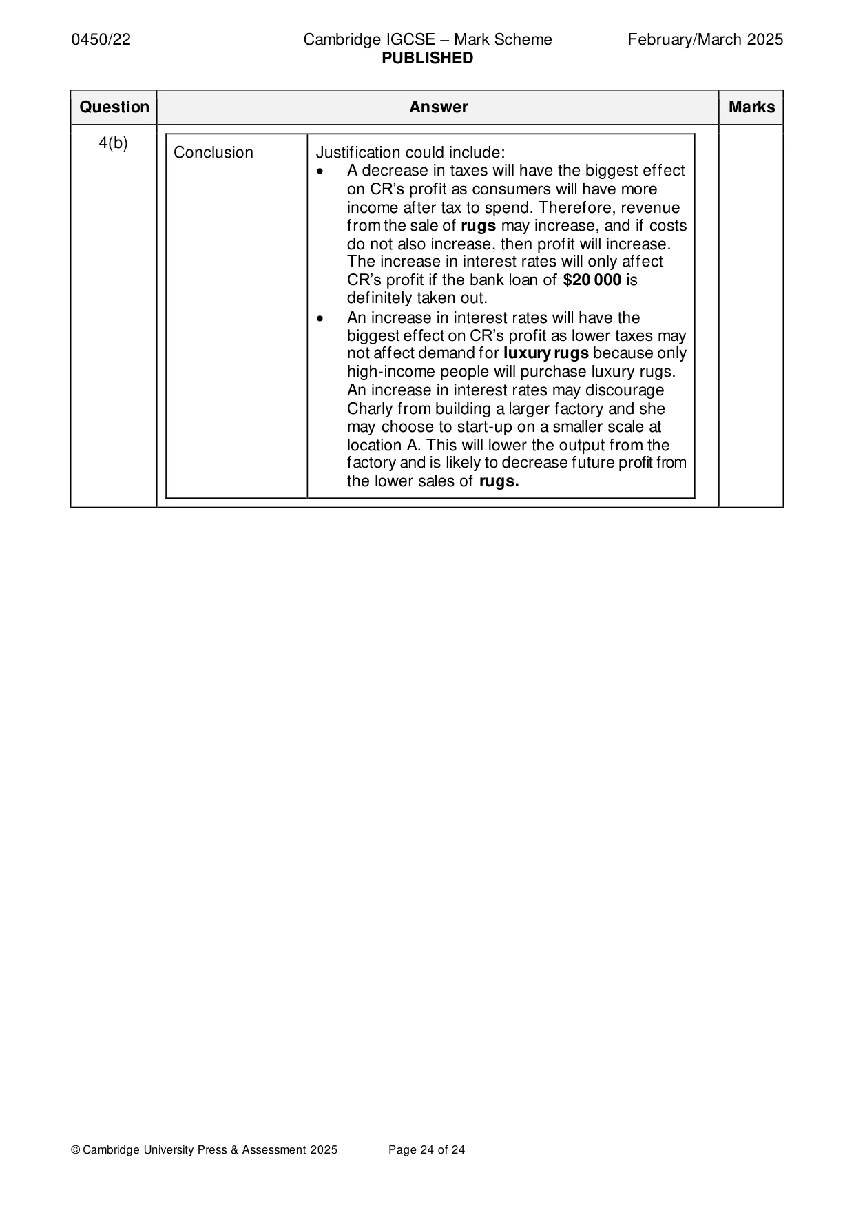 Mark scheme, page 24 of 24