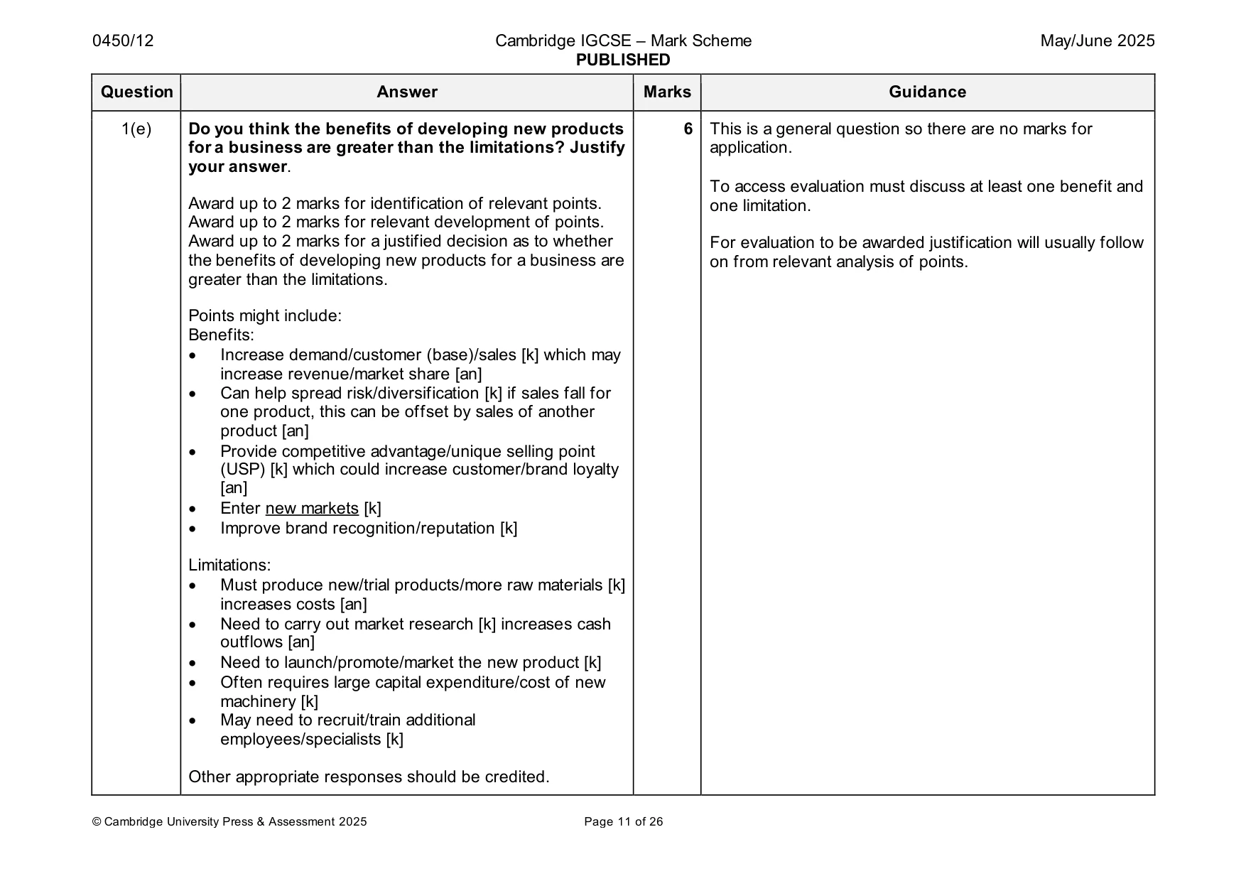 Mark scheme, page 11 of 26